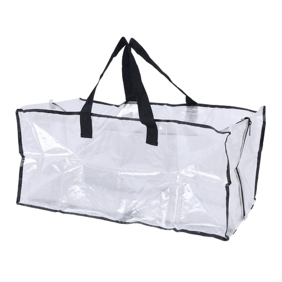 Unique Bargains Clothes Storage Moving Bags for Closet Organizers Clear 29x13x14.5in
