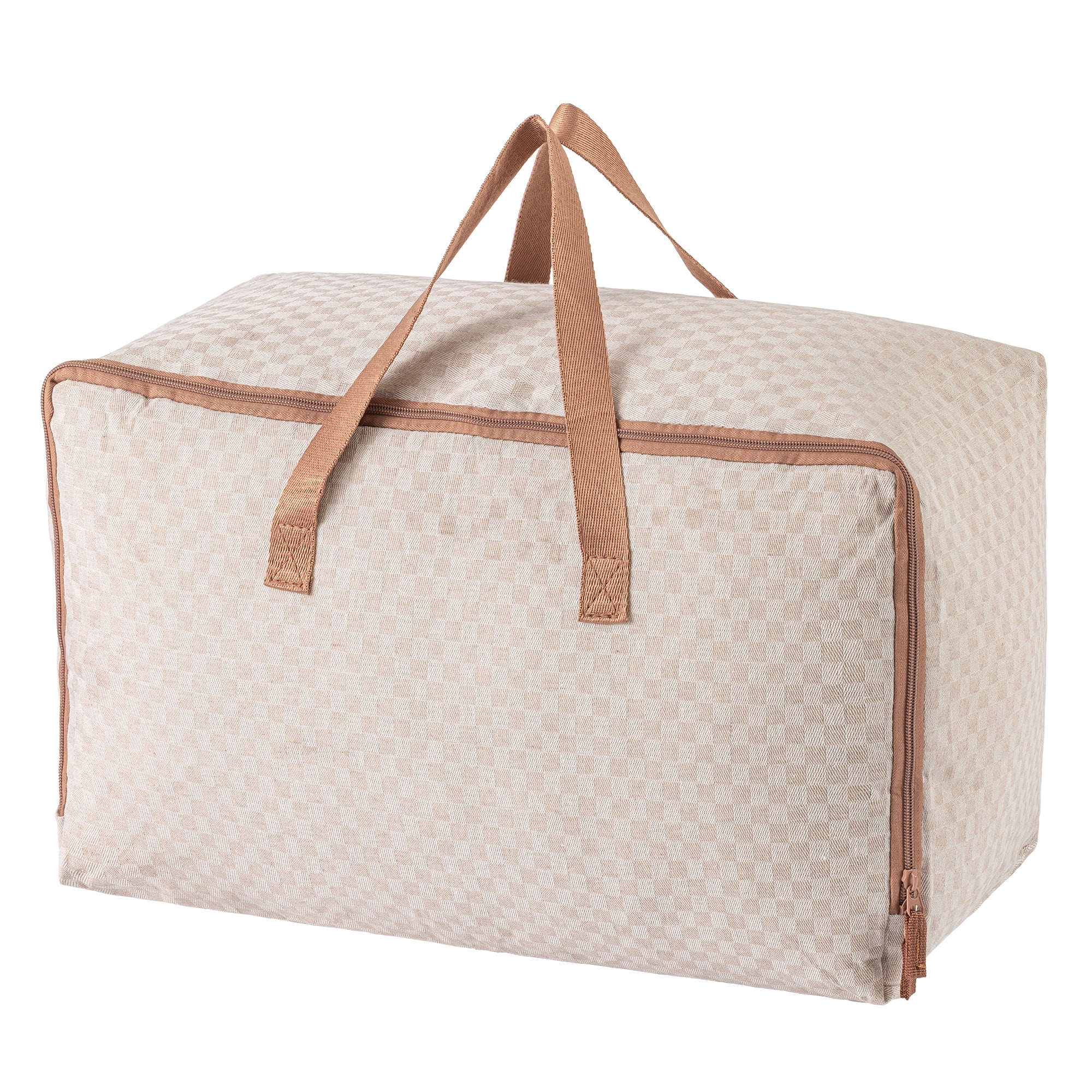 Unique Bargains Storage Floral Moving Bags for Organizing Clothing Brown 19.7"x11.8"x9.8"