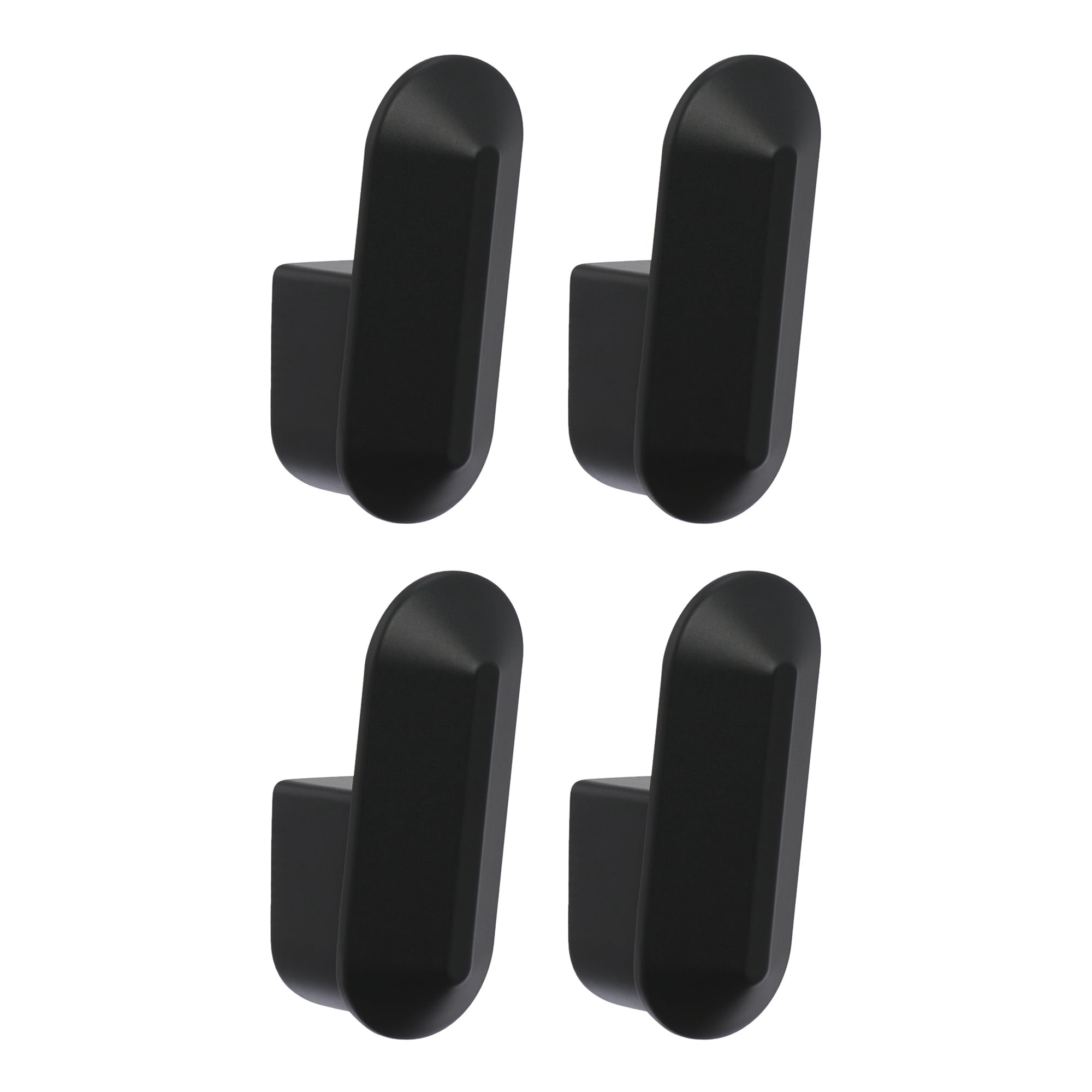 Unique Bargains Coat Rack Wall Mount Aluminum Coat 4 Hooks Hat Rack for Entryway Black