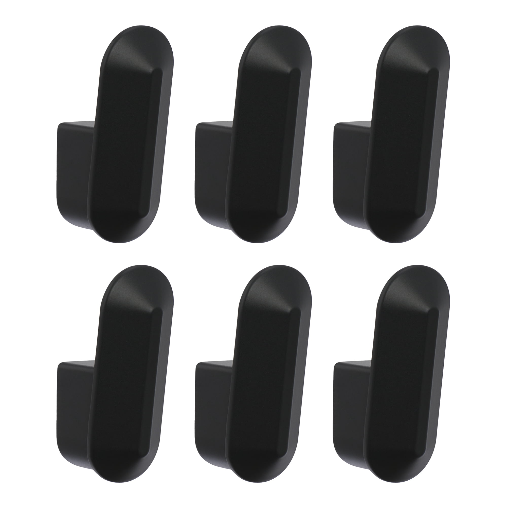 Unique Bargains Coat Rack Wall Mount Aluminum Coat 6 Hooks Hat Rack for Entryway Black