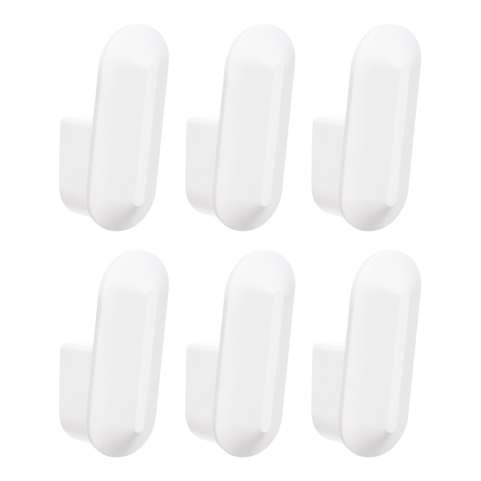 Unique Bargains Coat Rack Wall Mount Aluminum Coat 6 Hooks Hat Rack for Entryway White