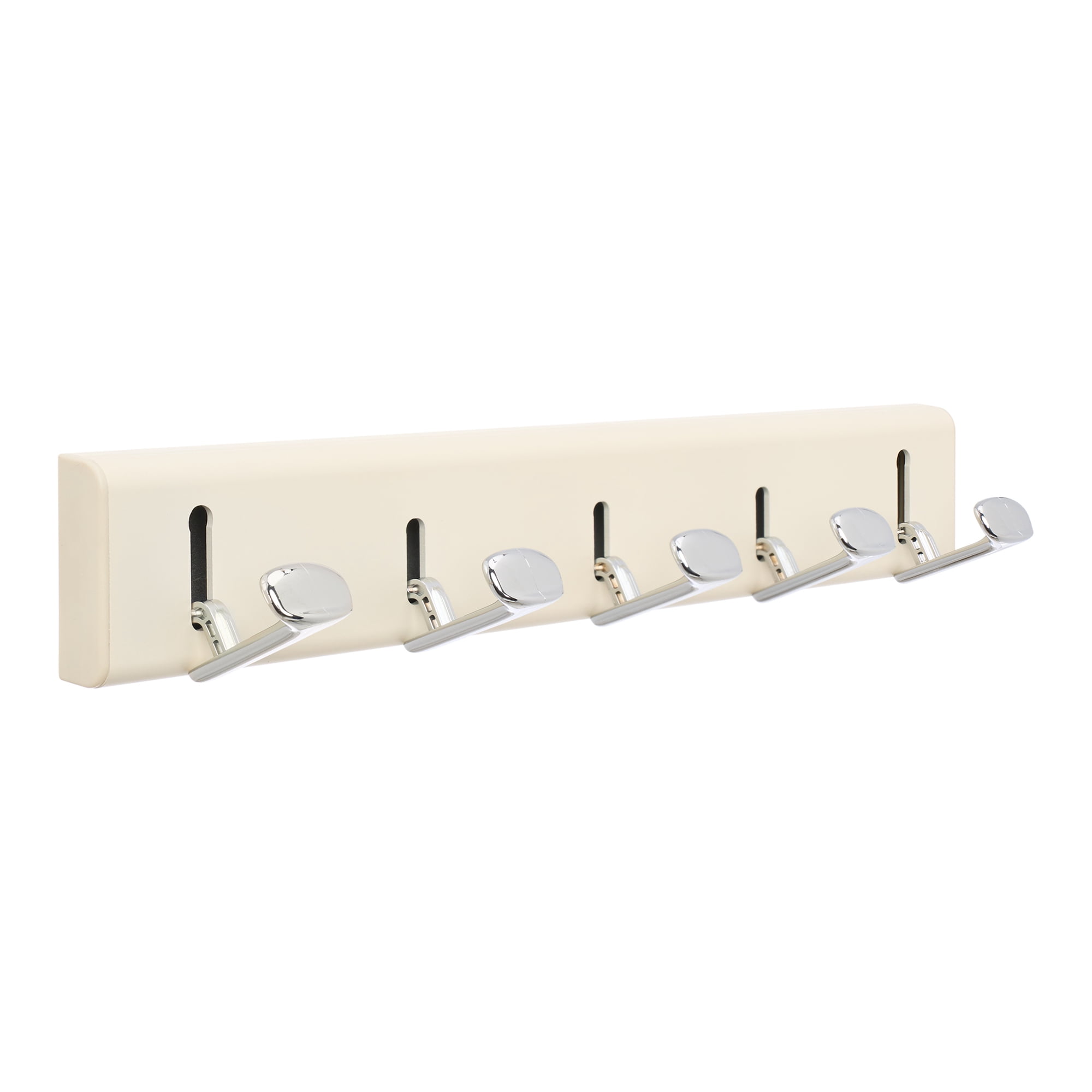 Unique Bargains Coat Rack Wall Mount Aluminum Hook for Entryway Milk White 14.2"x2.2"