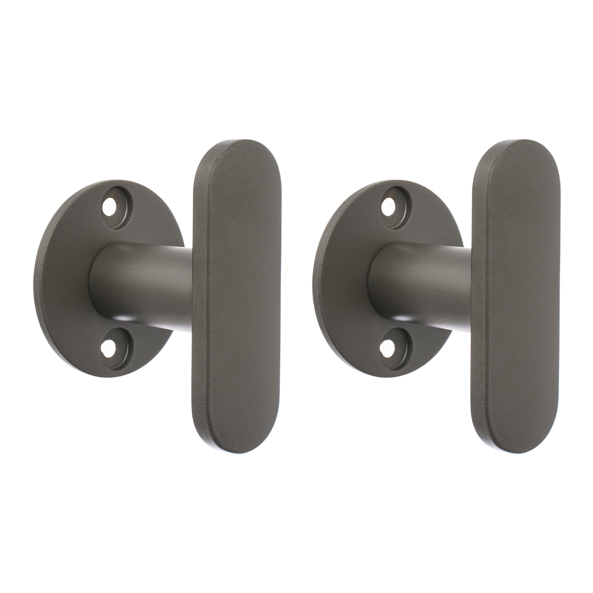 Unique Bargains Coat Rack Wall Mount Aluminum Single 2 Hooks Hat Rack for Entryway Gray