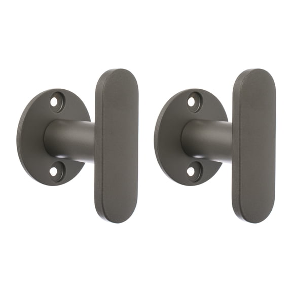Unique Bargains Coat Rack Wall Mount Aluminum Single 2 Hooks Hat Rack for Entryway Gray