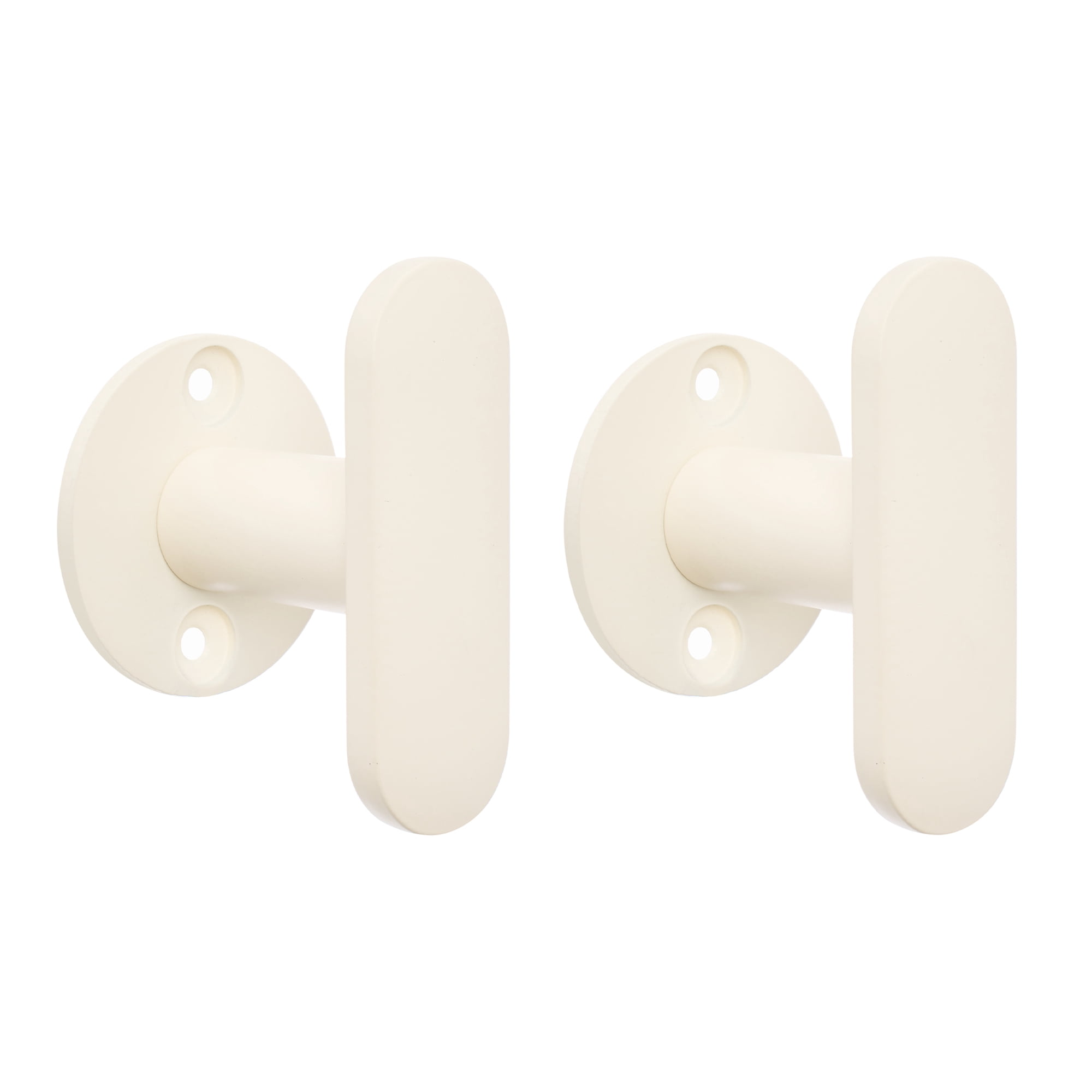 Unique Bargains Coat Rack Wall Mount Aluminum Single 2 Hooks Hat Rack for Entryway White
