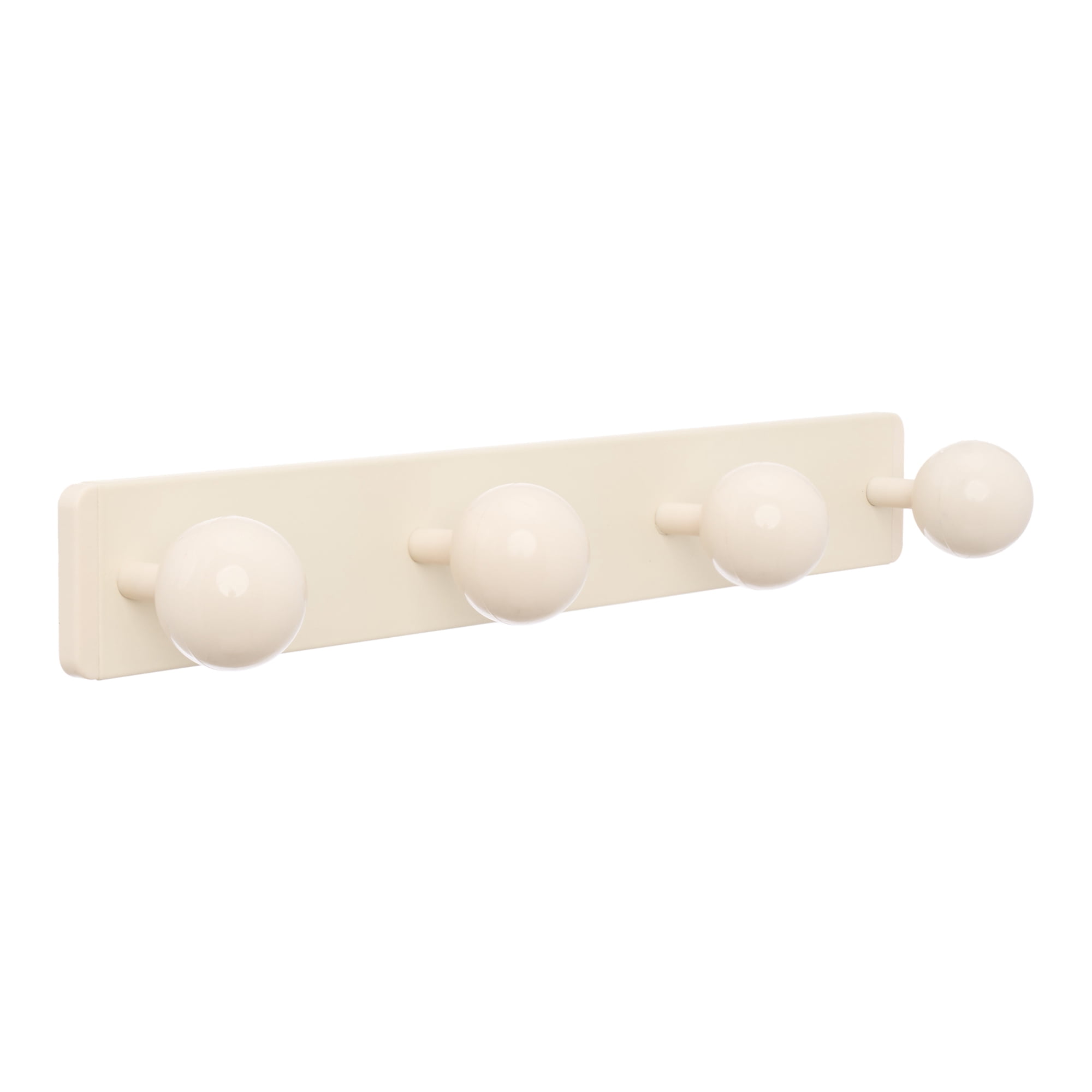 Unique Bargains Coat Rack Wall Mount Aluminum Wood Hook for Entryway White 12.6"x1.6"
