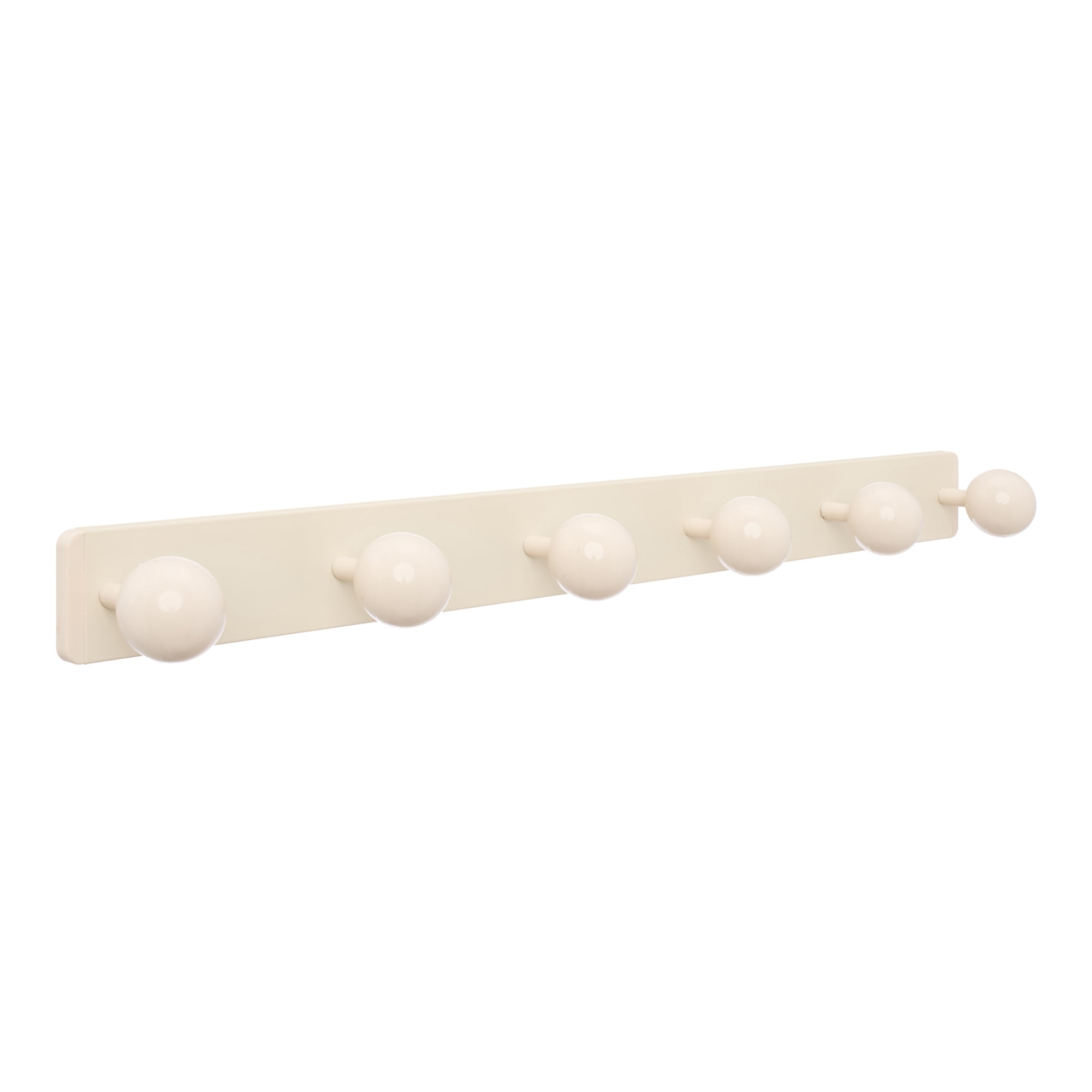 Unique Bargains Coat Rack Wall Mount Aluminum Wood Hook for Entryway White 18.9"x1.6"