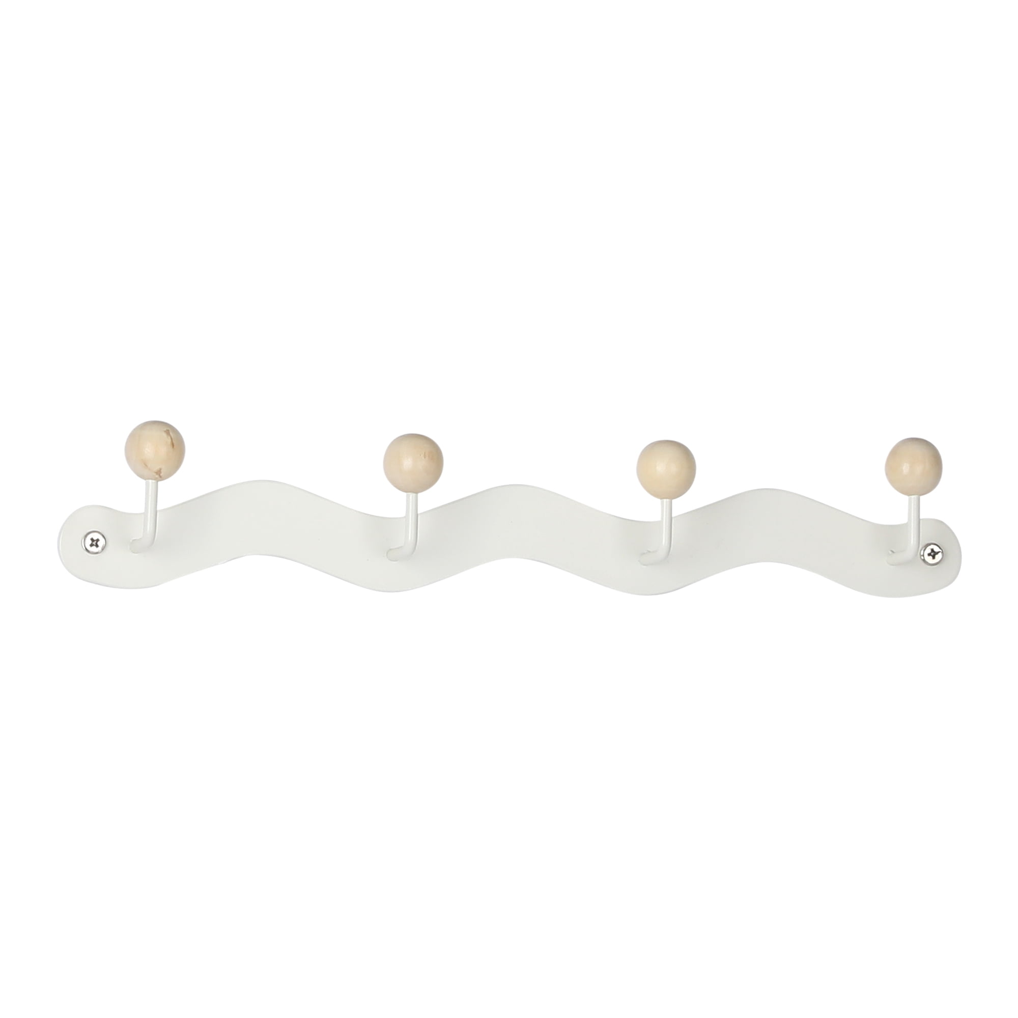 Unique Bargains Coat Rack Wall Mount Coat Hook for Hanging with 4 Hooks for Bedroom White