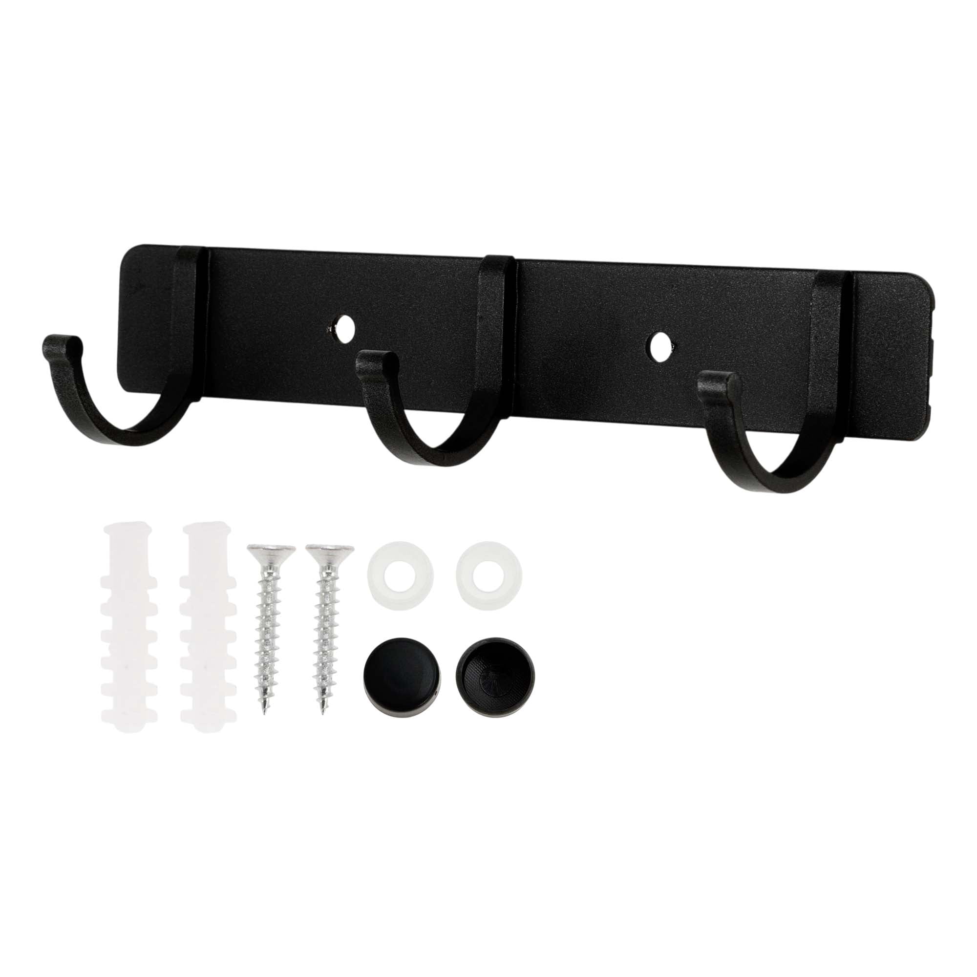 Unique Bargains Coat Rack Wall Mount Coat Hooks Hat Rack Black 6.89"x1.18"x0.12" 1 Pc