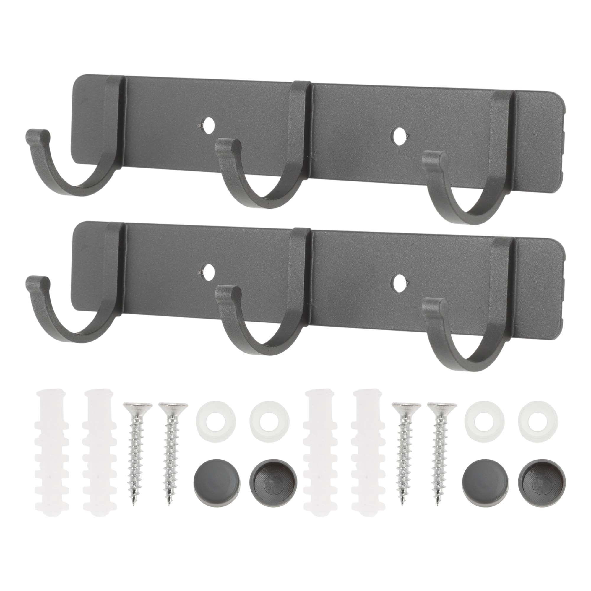 Unique Bargains Coat Rack Wall Mount Coat Hooks Hat Rack Gray 6.89"x1.18"x0.12" 2 Pcs
