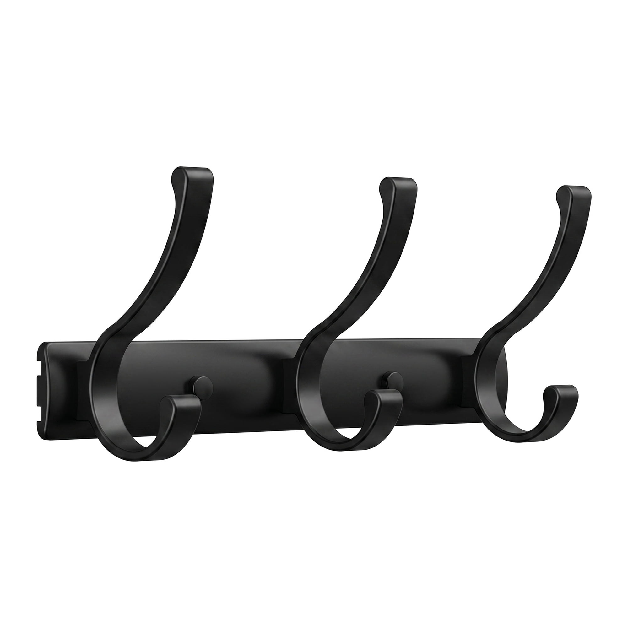 Unique Bargains Coat Rack Wall Mount,Hat Rack for Entryway and Bedroom Black 3 Hooks
