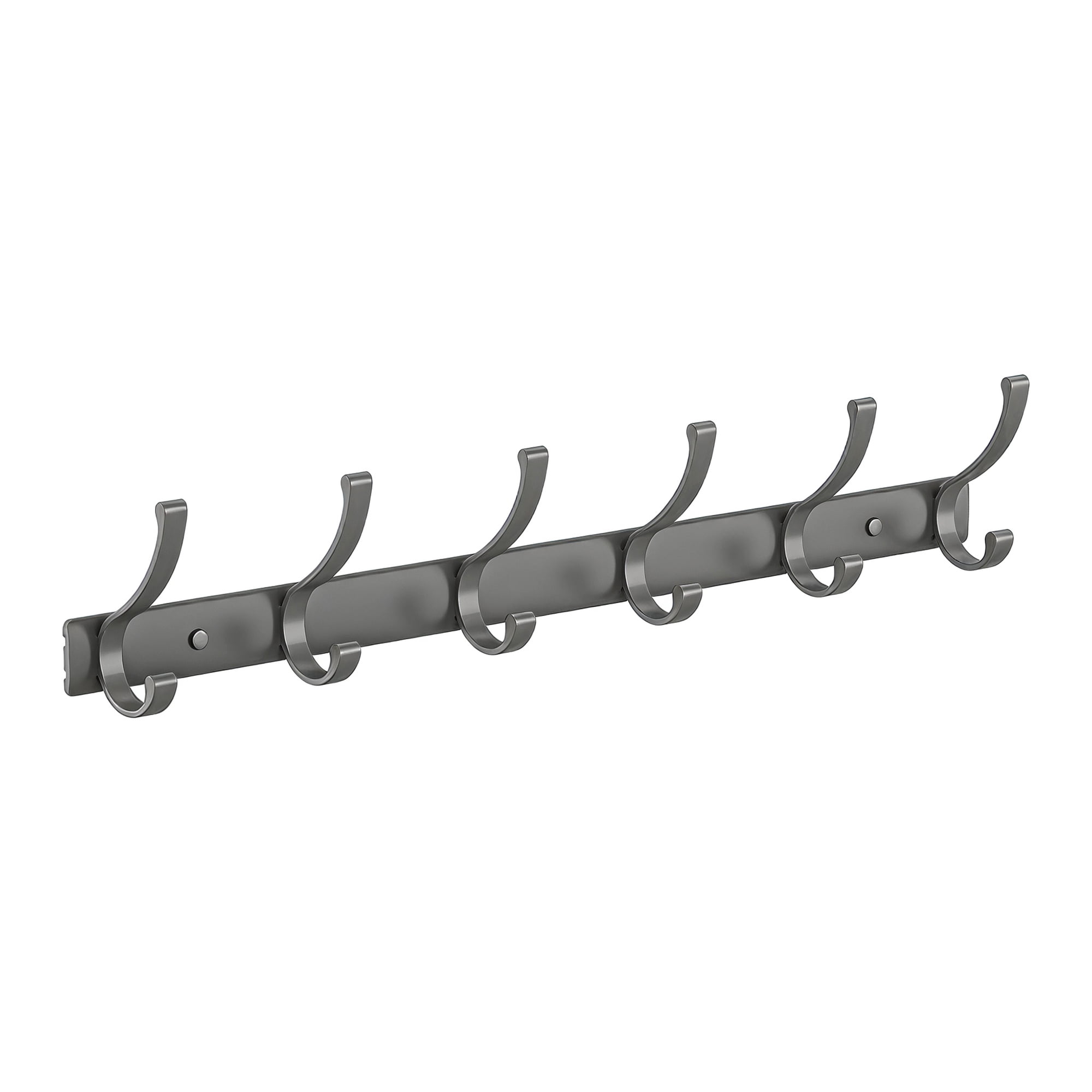 Unique Bargains Coat Rack Wall Mount,Hat Rack for Entryway and Bedroom Gray 6 Hooks