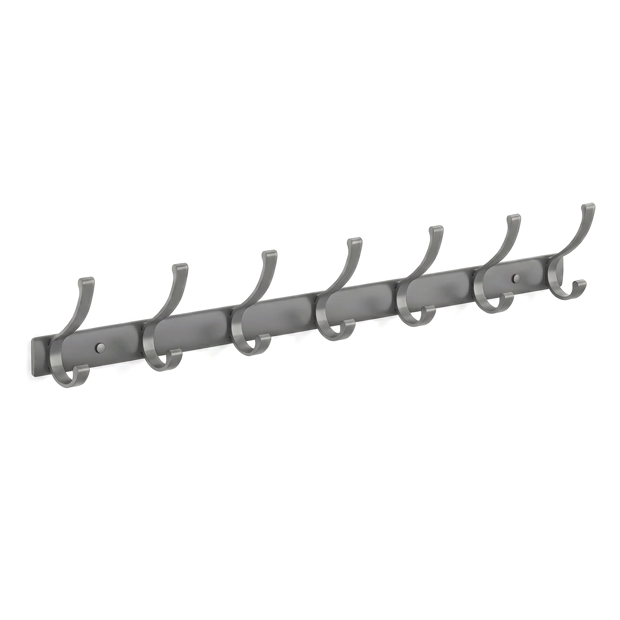 Unique Bargains Coat Rack Wall Mount,Hat Rack for Entryway and Bedroom Gray 7 Hooks