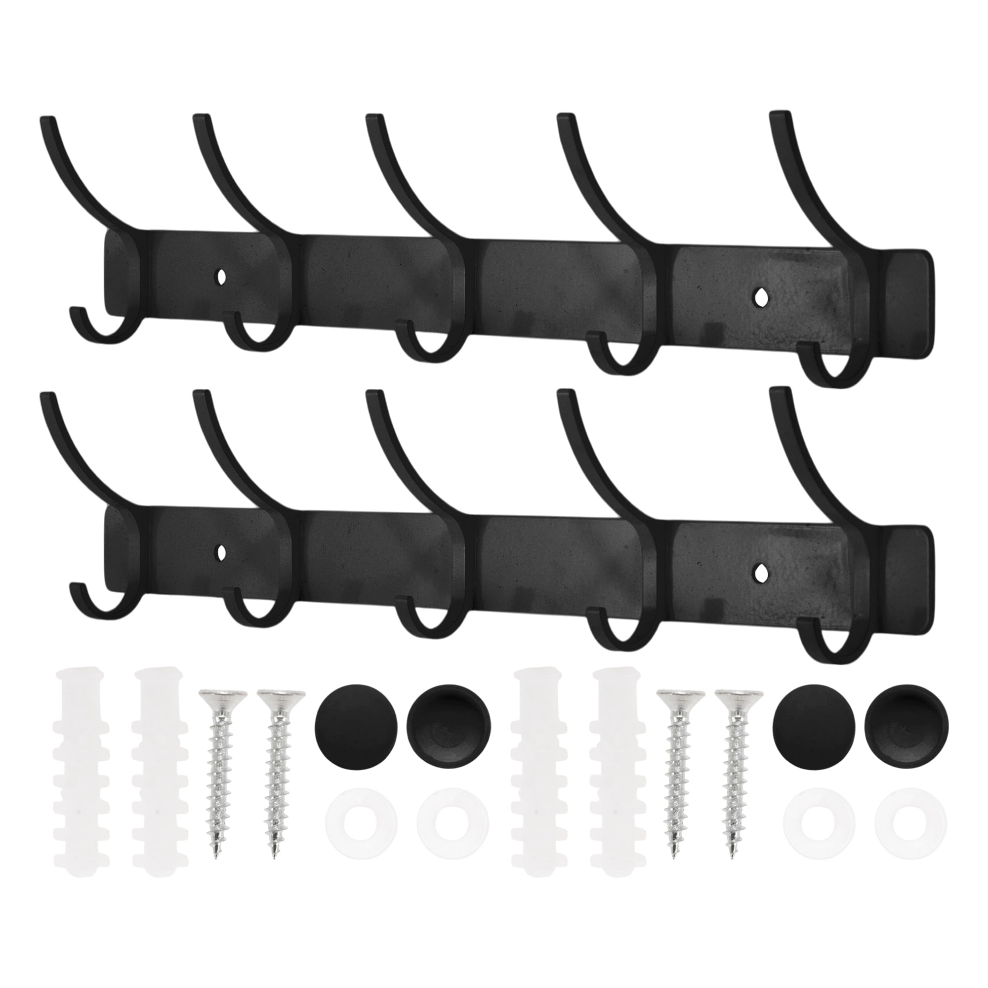 Unique Bargains Coat Rack Wall Mount Hook Black 12.2x1.2x6
