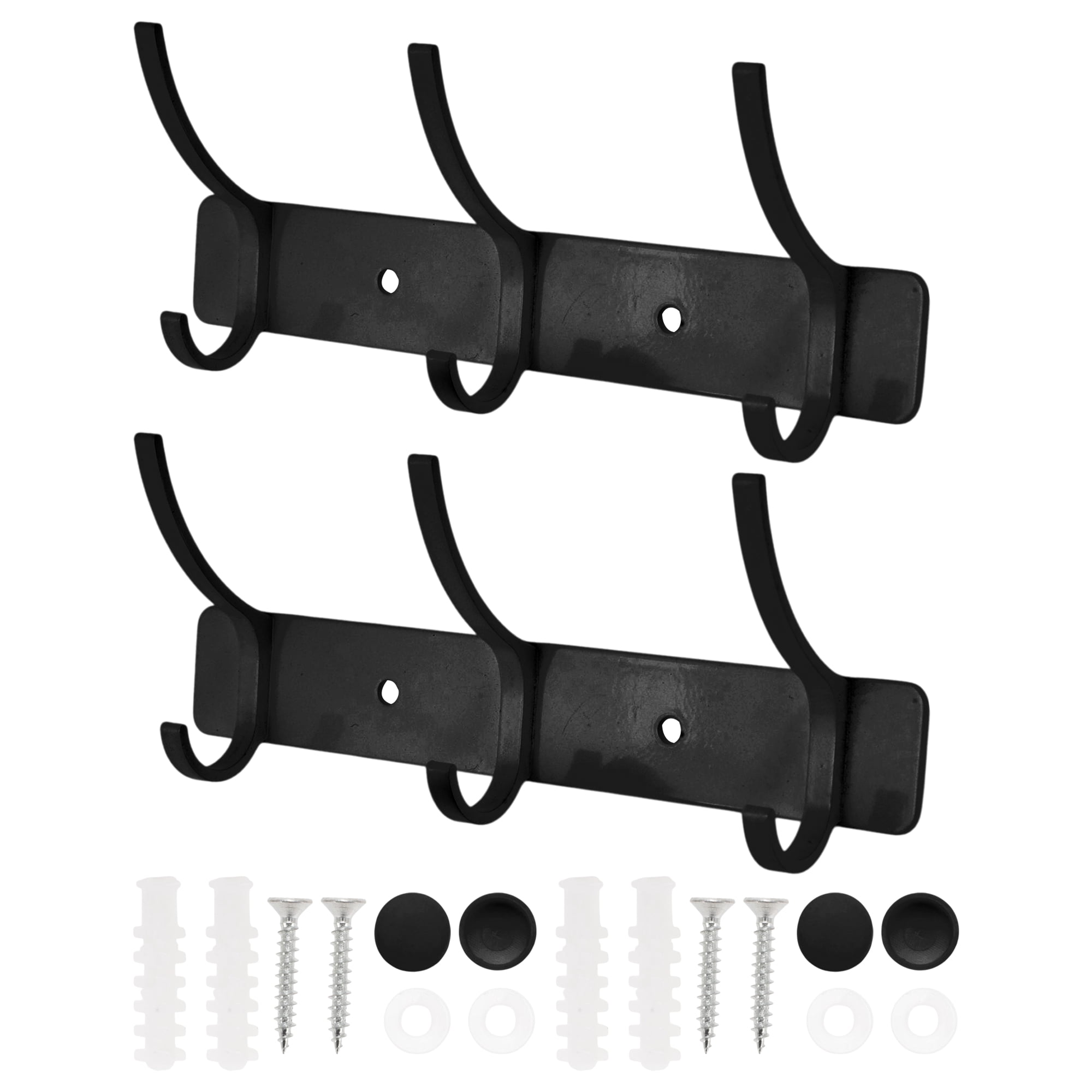 Unique Bargains Coat Rack Wall Mount Hook Black 6.9x1.2x6