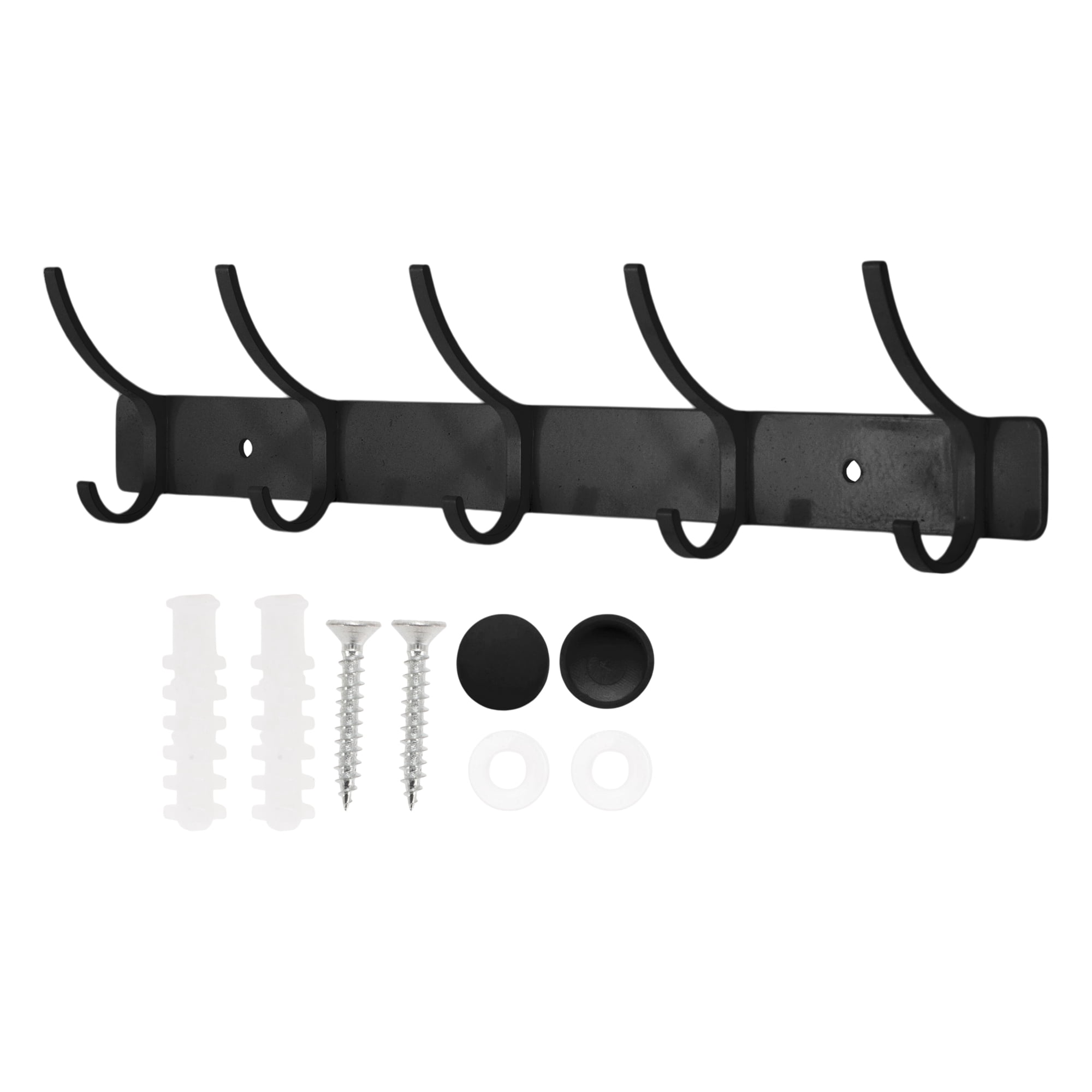 Unique Bargains Coat Rack Wall Mount Hook Deep Black 12.2x1.2x6