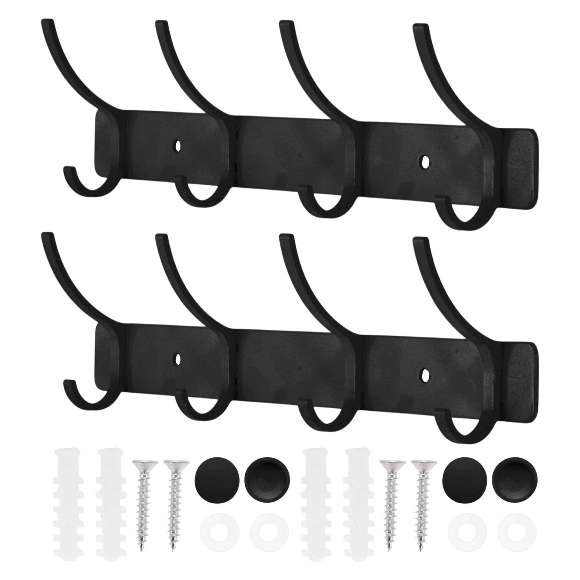 Unique Bargains Coat Rack Wall Mount Hook Deep Black 9.6x1.2x6