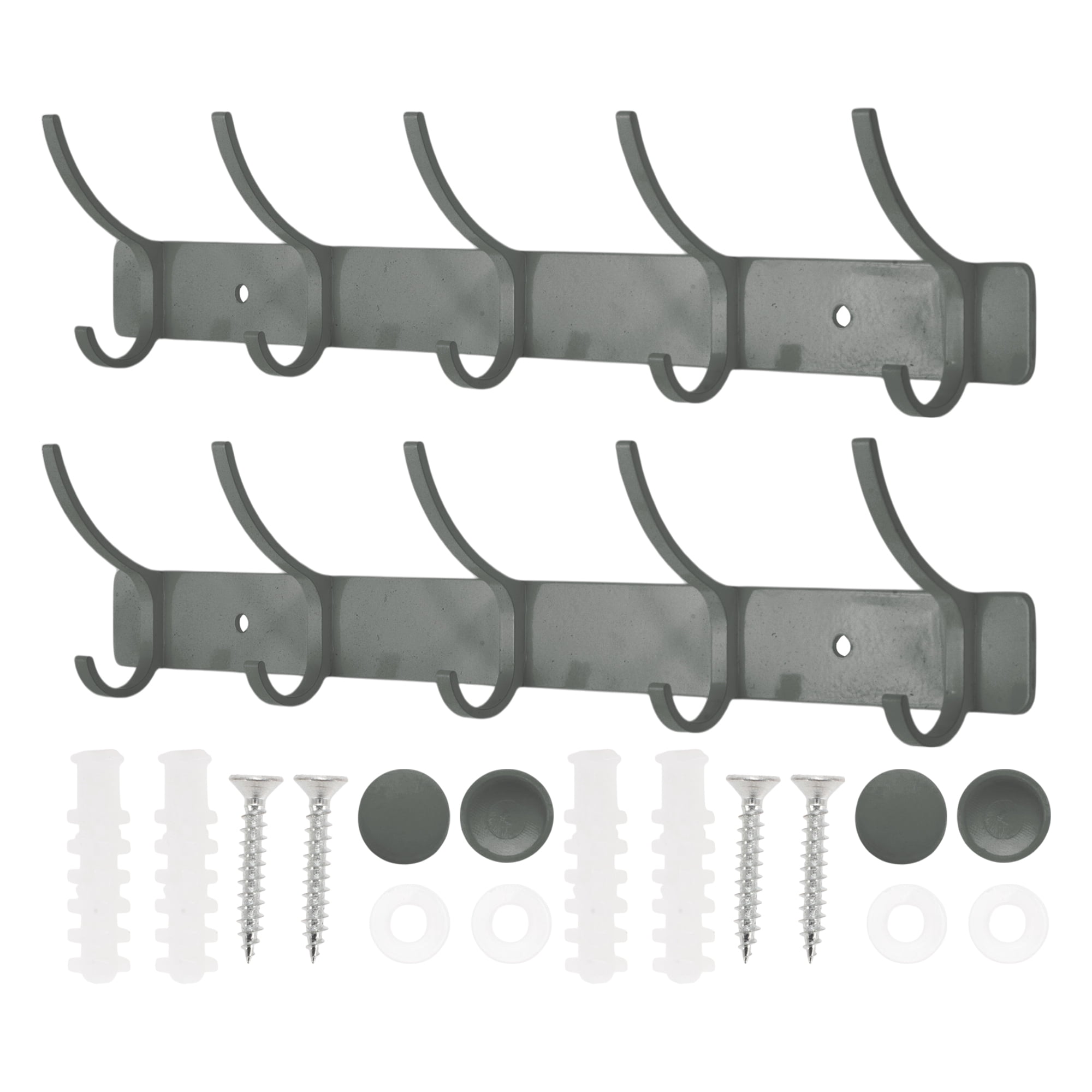 Unique Bargains Coat Rack Wall Mount Hook Gray 12.2x1.2x6