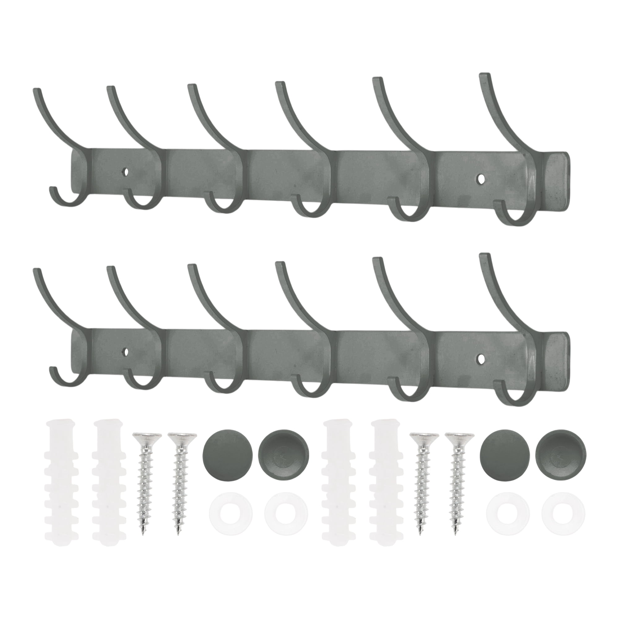 Unique Bargains Coat Rack Wall Mount Hook Gray 15x1.2x6