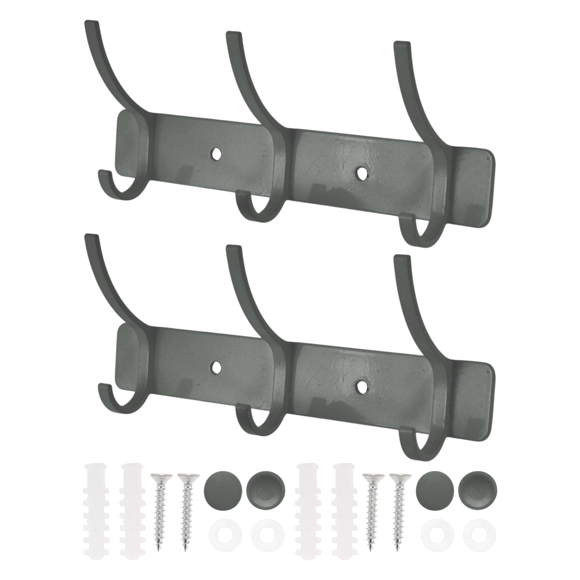 Unique Bargains Coat Rack Wall Mount Hook Gray 6.9x1.2x6