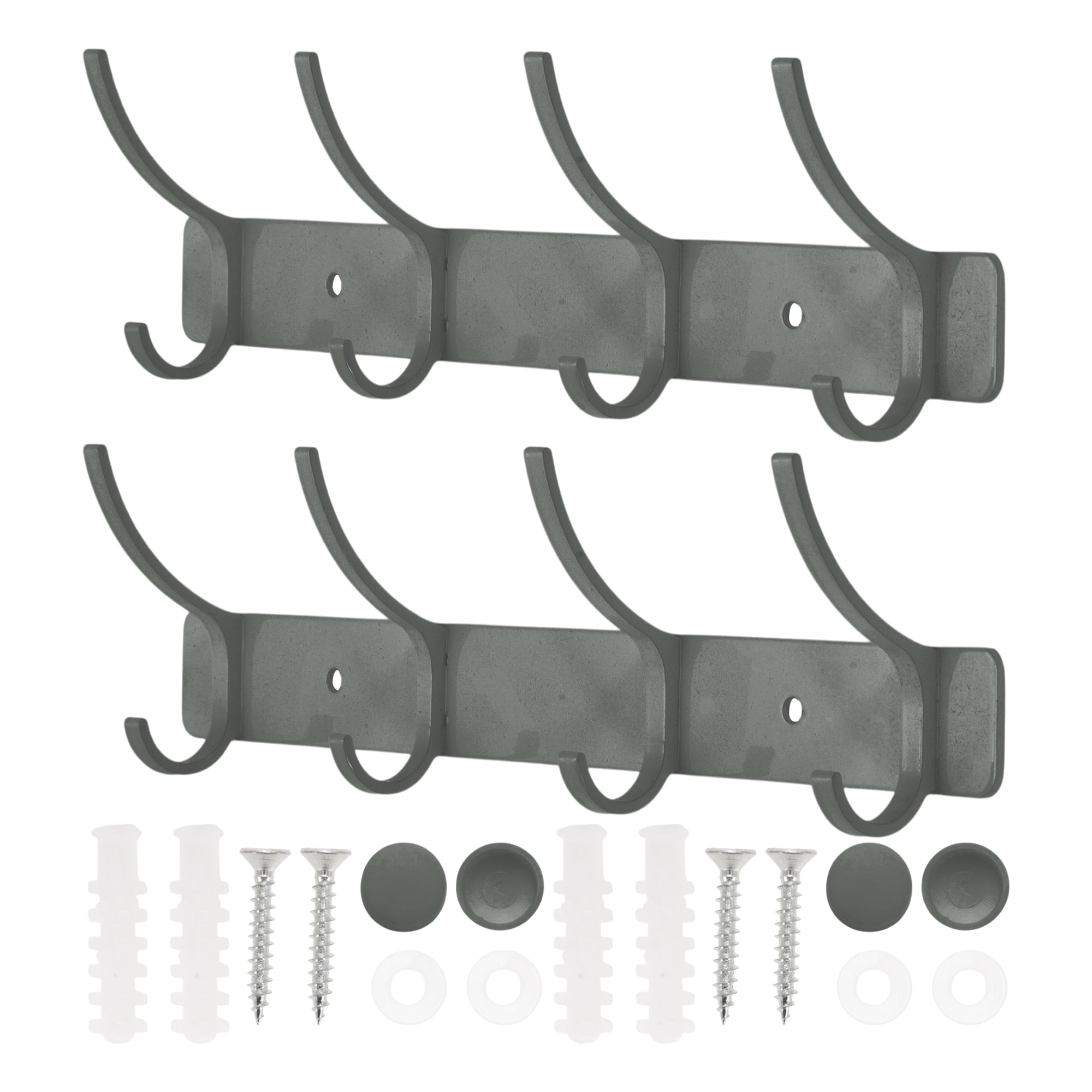 Unique Bargains Coat Rack Wall Mount Hook Gray 9.6x1.2x6