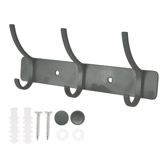 Unique Bargains Coat Rack Wall Mount Hook Light Gray 6.9x1.2x6