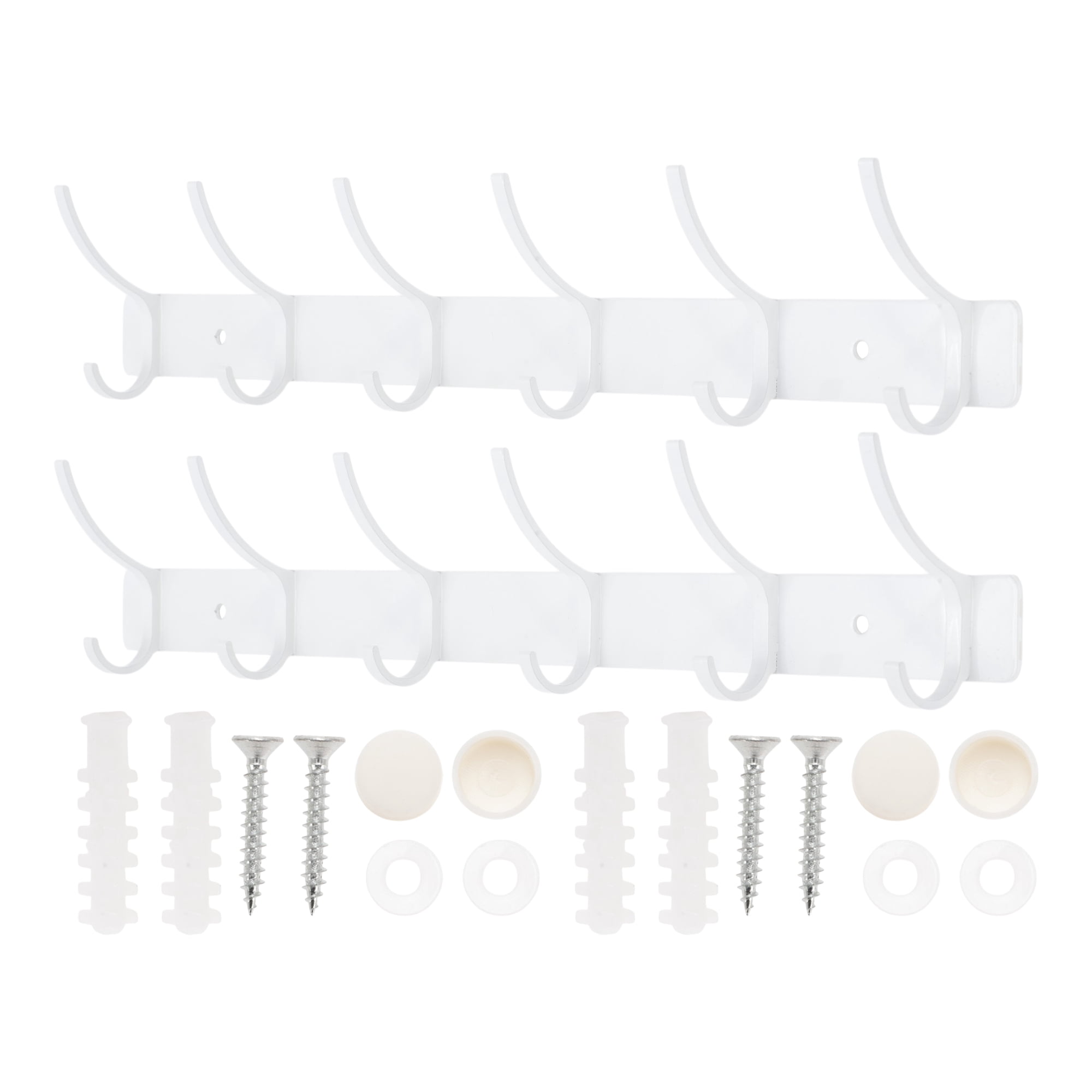 Unique Bargains Coat Rack Wall Mount Hook White 15x1.2x6