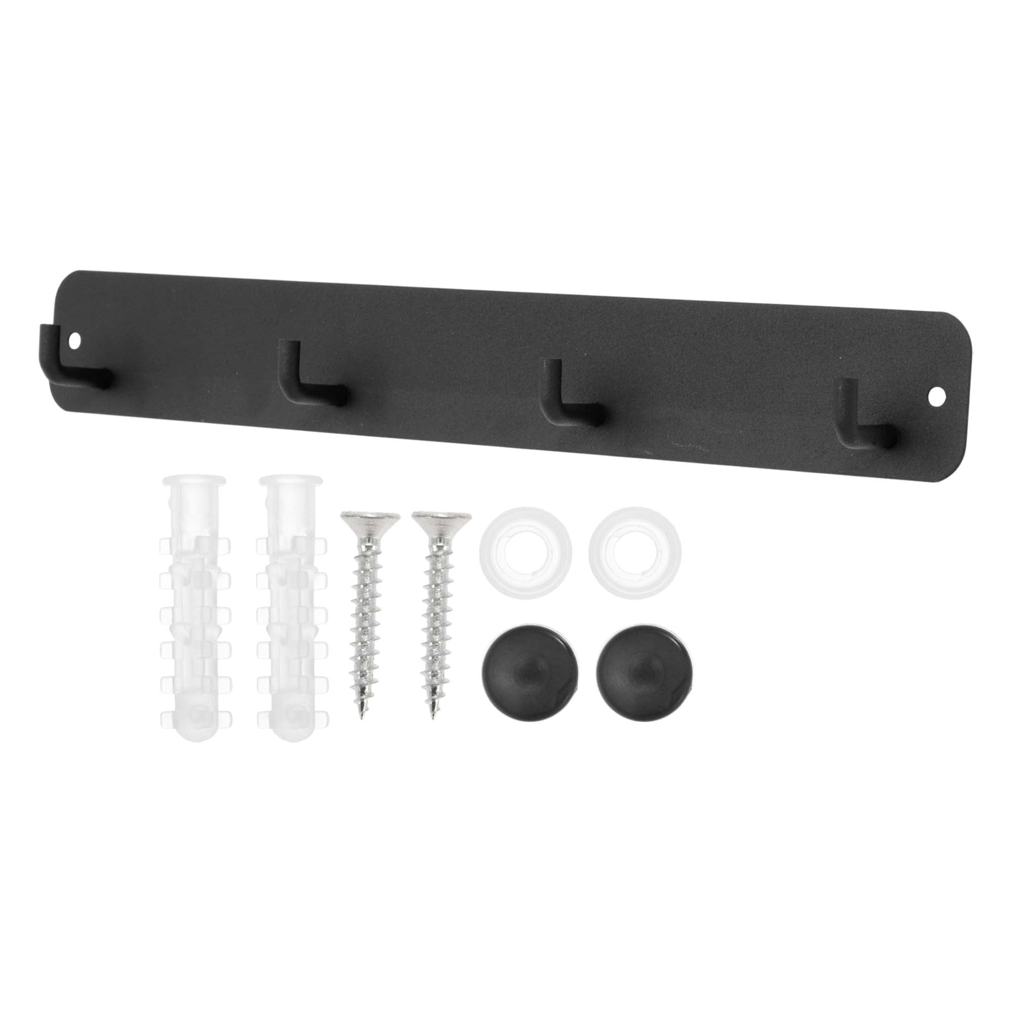 Unique Bargains Coat Rack Wall Mount Hooks for Hanging Black 11.02"x1.57"x0.12" 1 Pc
