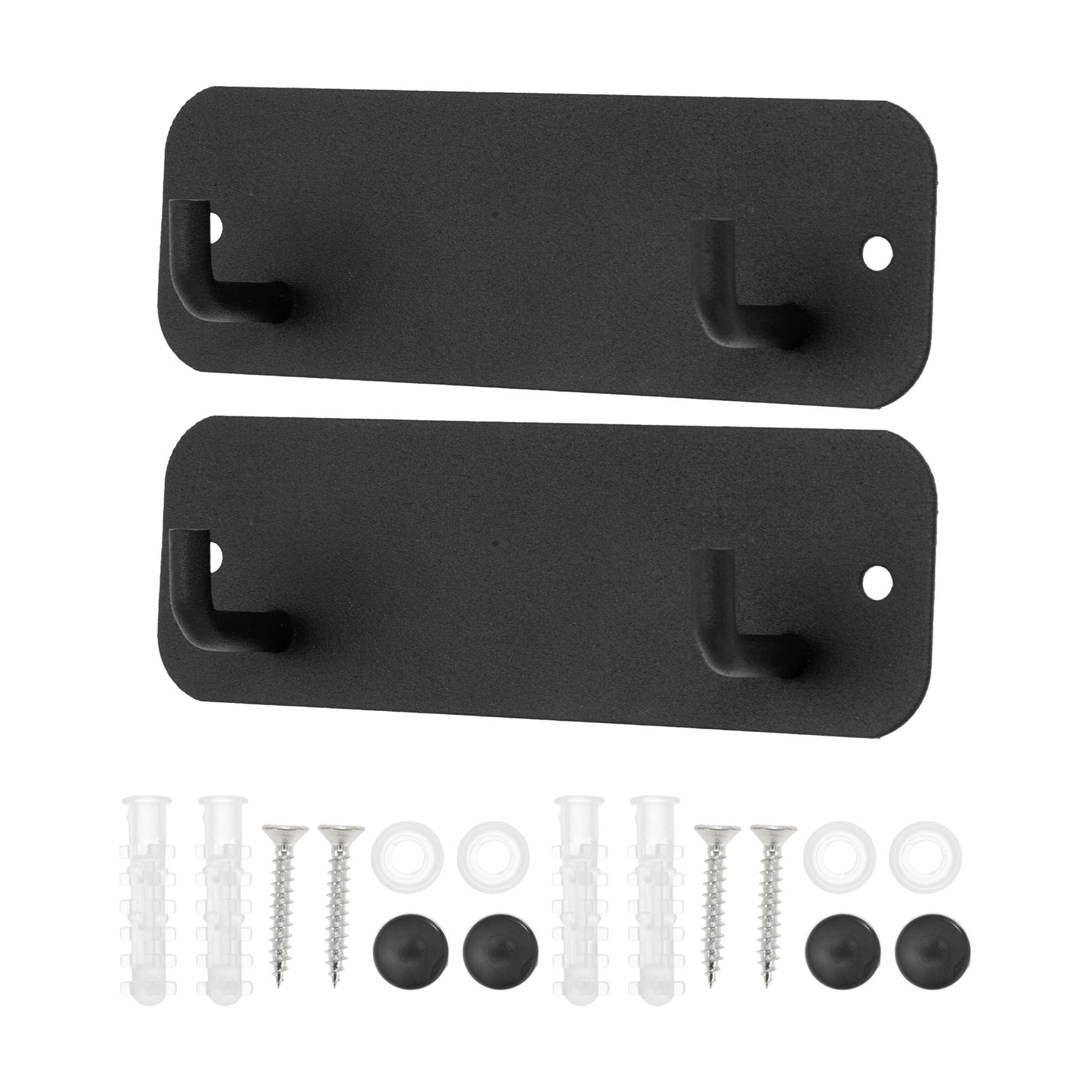 Unique Bargains Coat Rack Wall Mount Hooks for Hanging Black 4.72"x1.57"x0.12" 2 Pcs