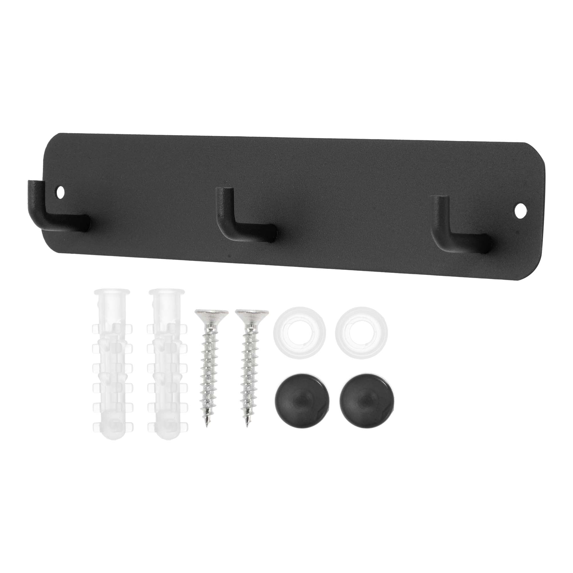 Unique Bargains Coat Rack Wall Mount Hooks for Hanging Black 7.87"x1.57"x0.12" 1 Pc