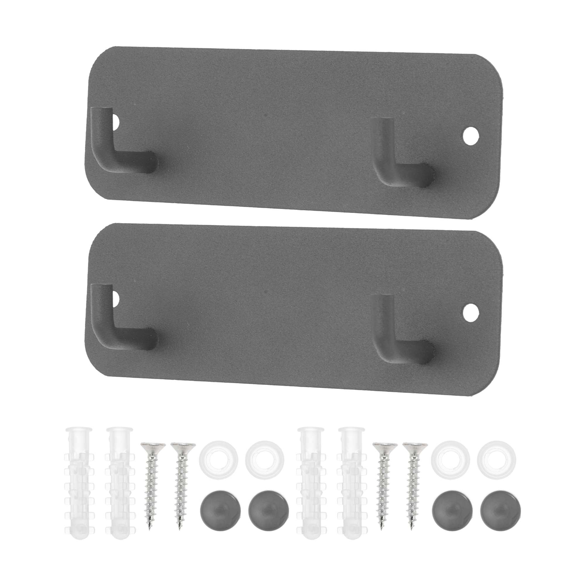 Unique Bargains Coat Rack Wall Mount Hooks for Hanging Gray 4.72"x1.57"x0.12" 2 Pcs