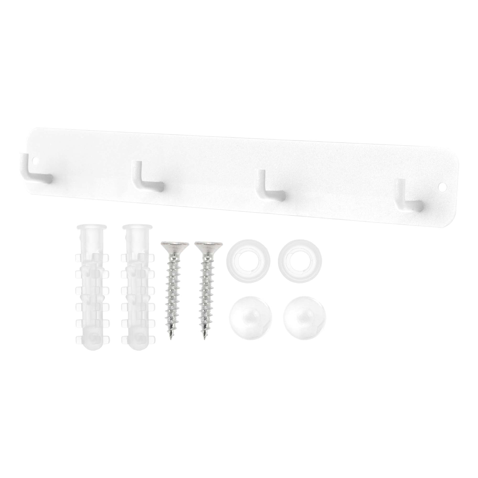 Unique Bargains Coat Rack Wall Mount Hooks for Hanging White 11.02"x1.57"x0.12" 1 Pc