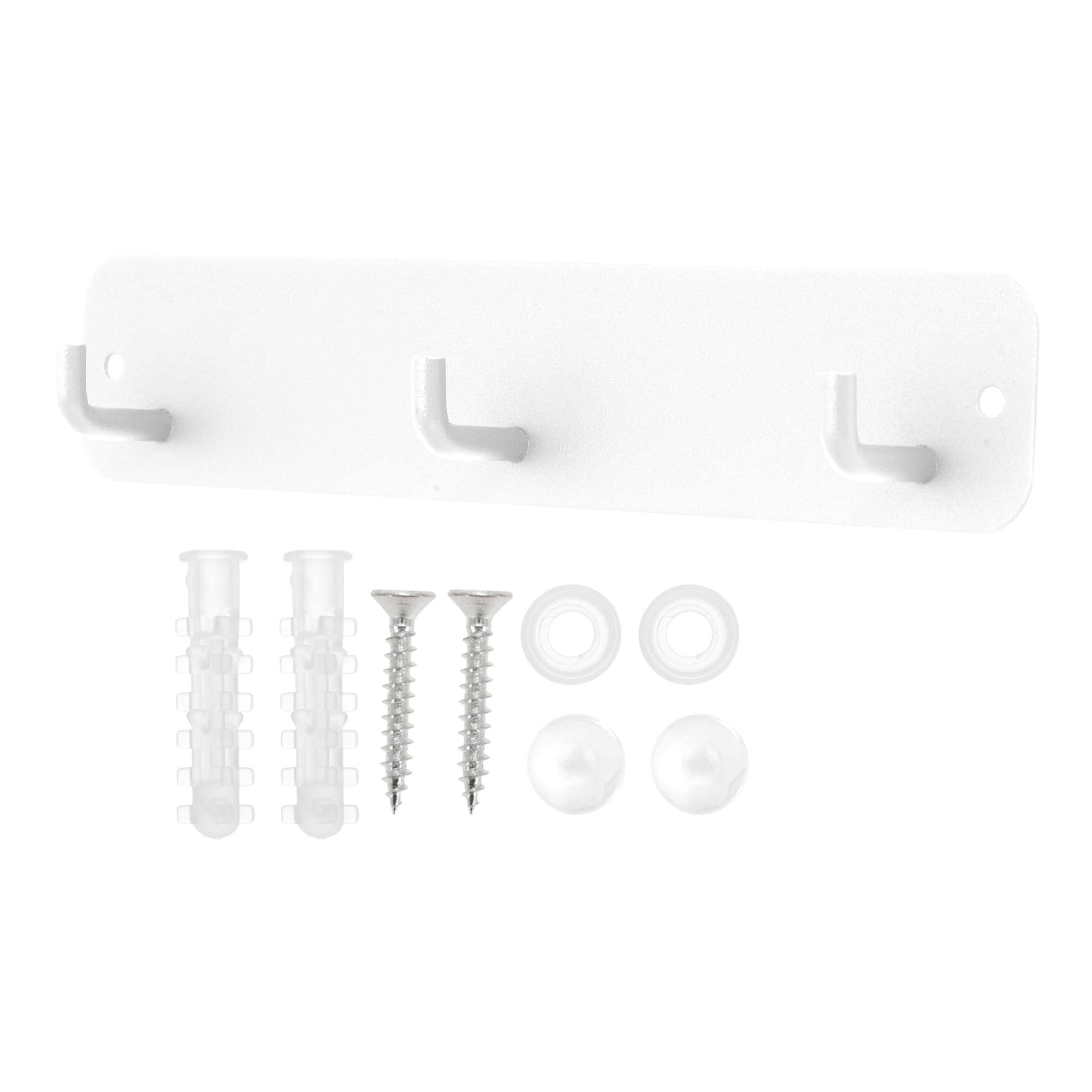 Unique Bargains Coat Rack Wall Mount Hooks for Hanging White 7.87"x1.57"x0.12" 1 Pc
