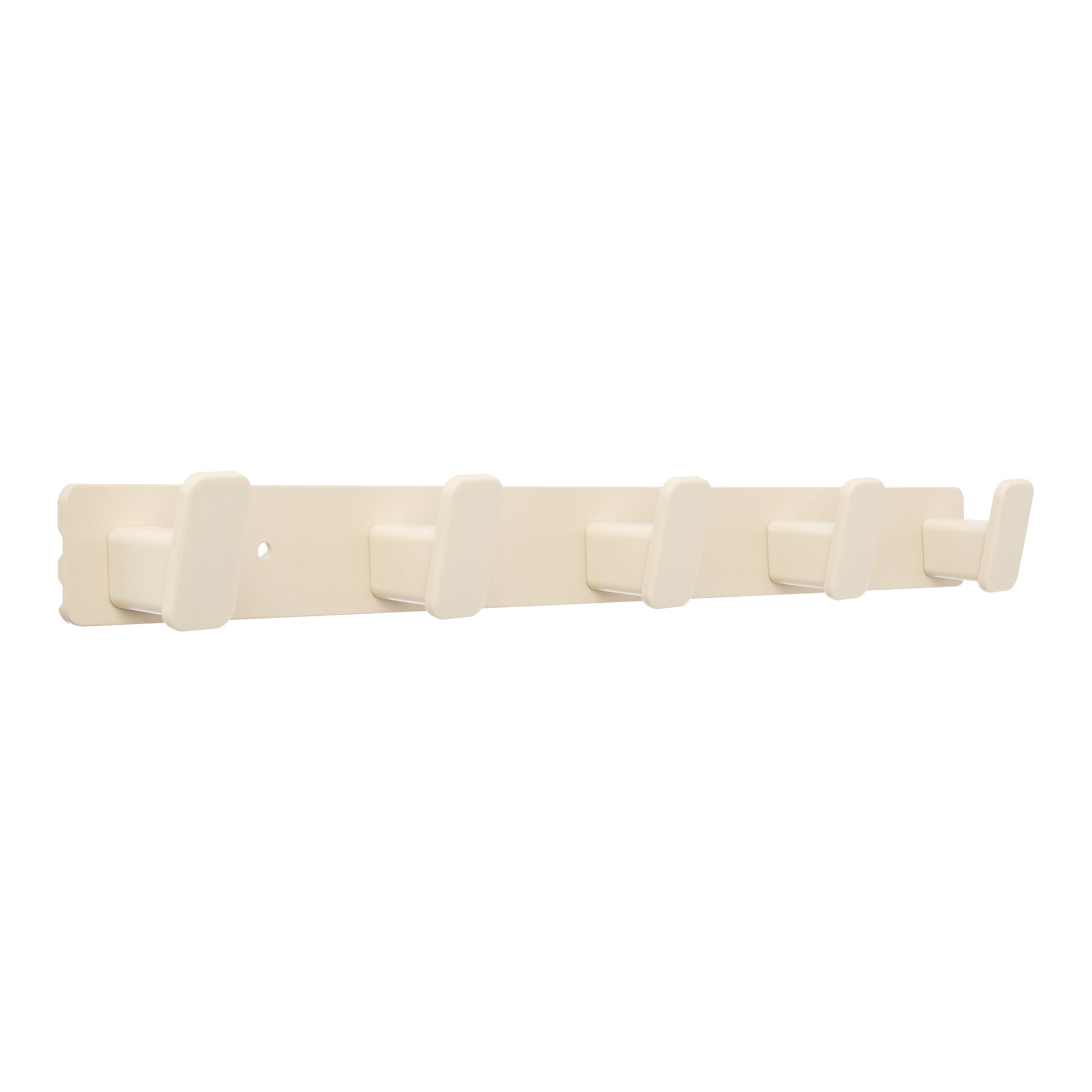Unique Bargains Coat Rack Wall Mount Metal 5 Hooks Hat Rack for Entryway White