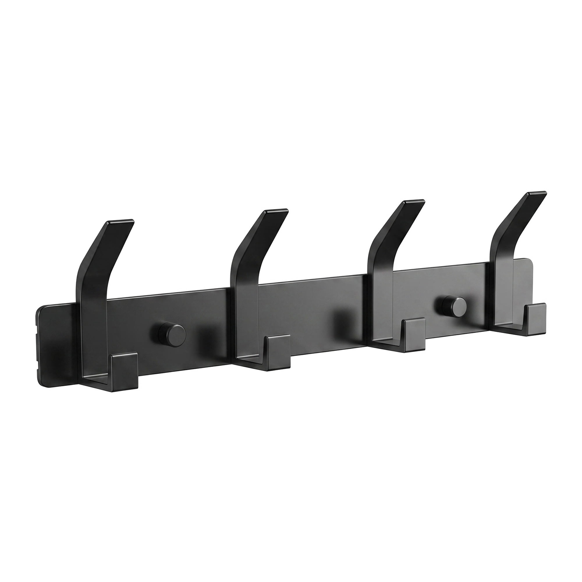 Unique Bargains Coat Rack Wall Mount Metal Hook for Bathroom and Bedroom Black 4 Hooks