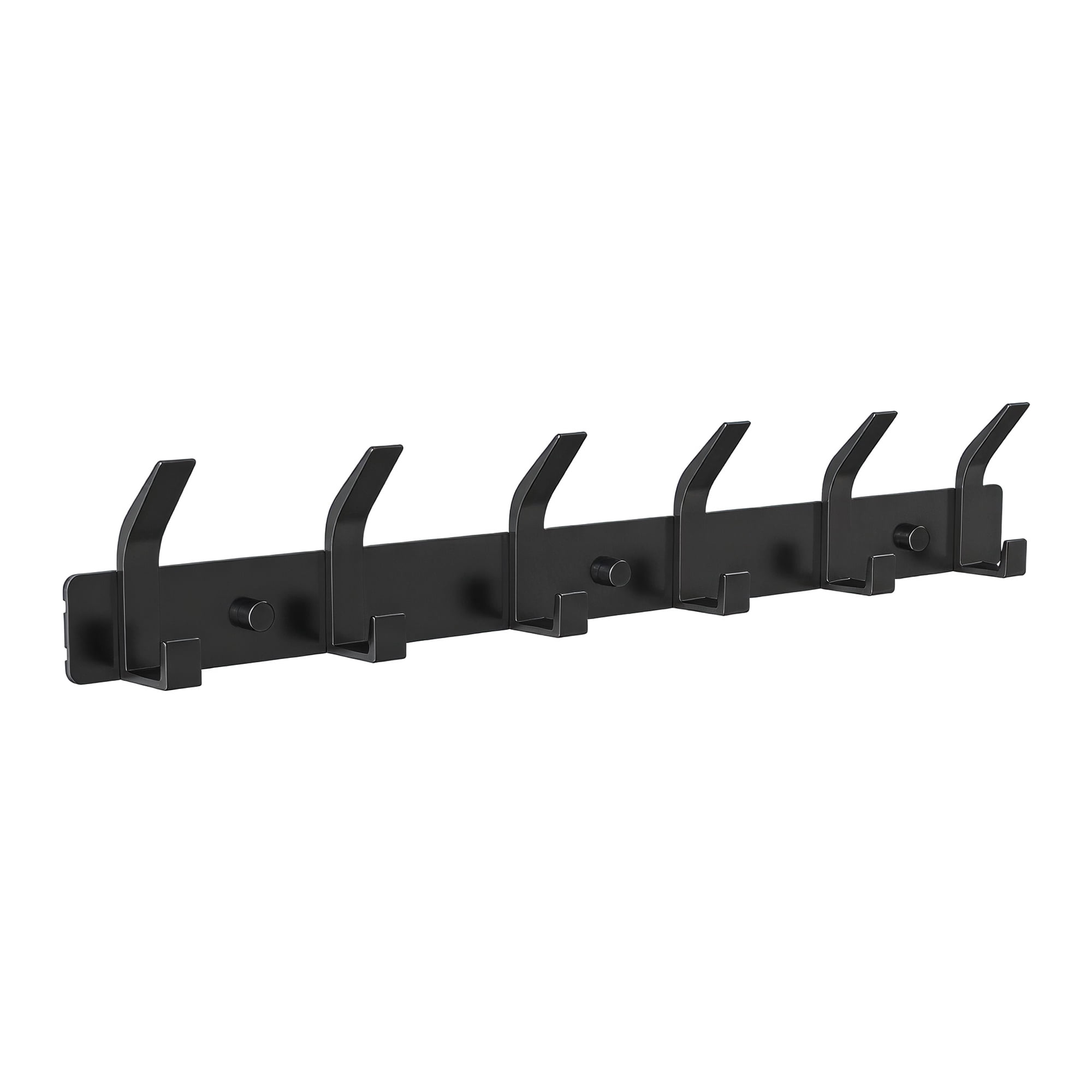 Unique Bargains Coat Rack Wall Mount Metal Hook for Bathroom and Bedroom Black 6 Hooks