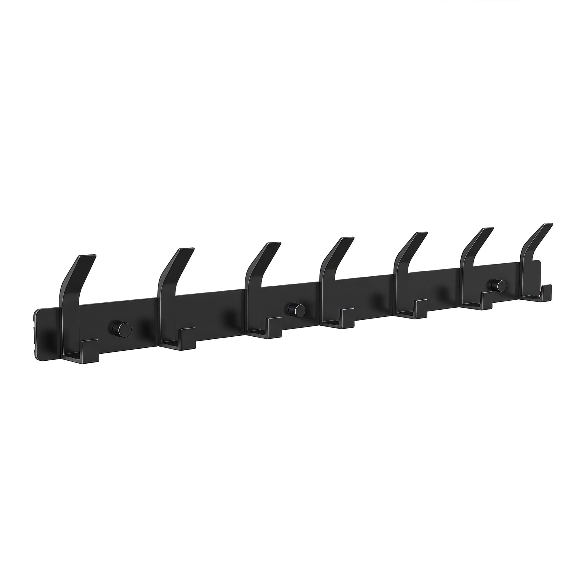 Unique Bargains Coat Rack Wall Mount Metal Hook for Bathroom and Bedroom Black 7 Hooks