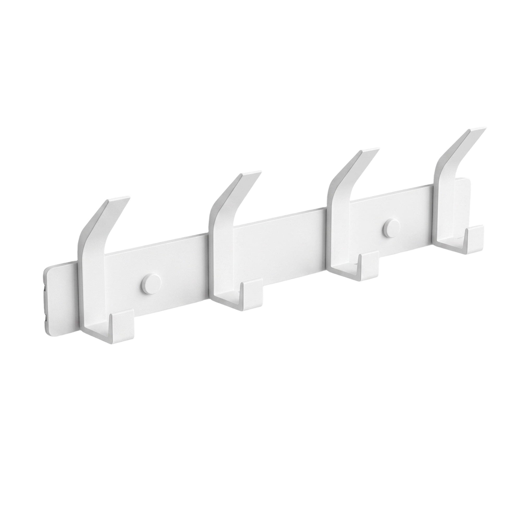Unique Bargains Coat Rack Wall Mount Metal Hook for Bathroom and Bedroom White 4 Hooks