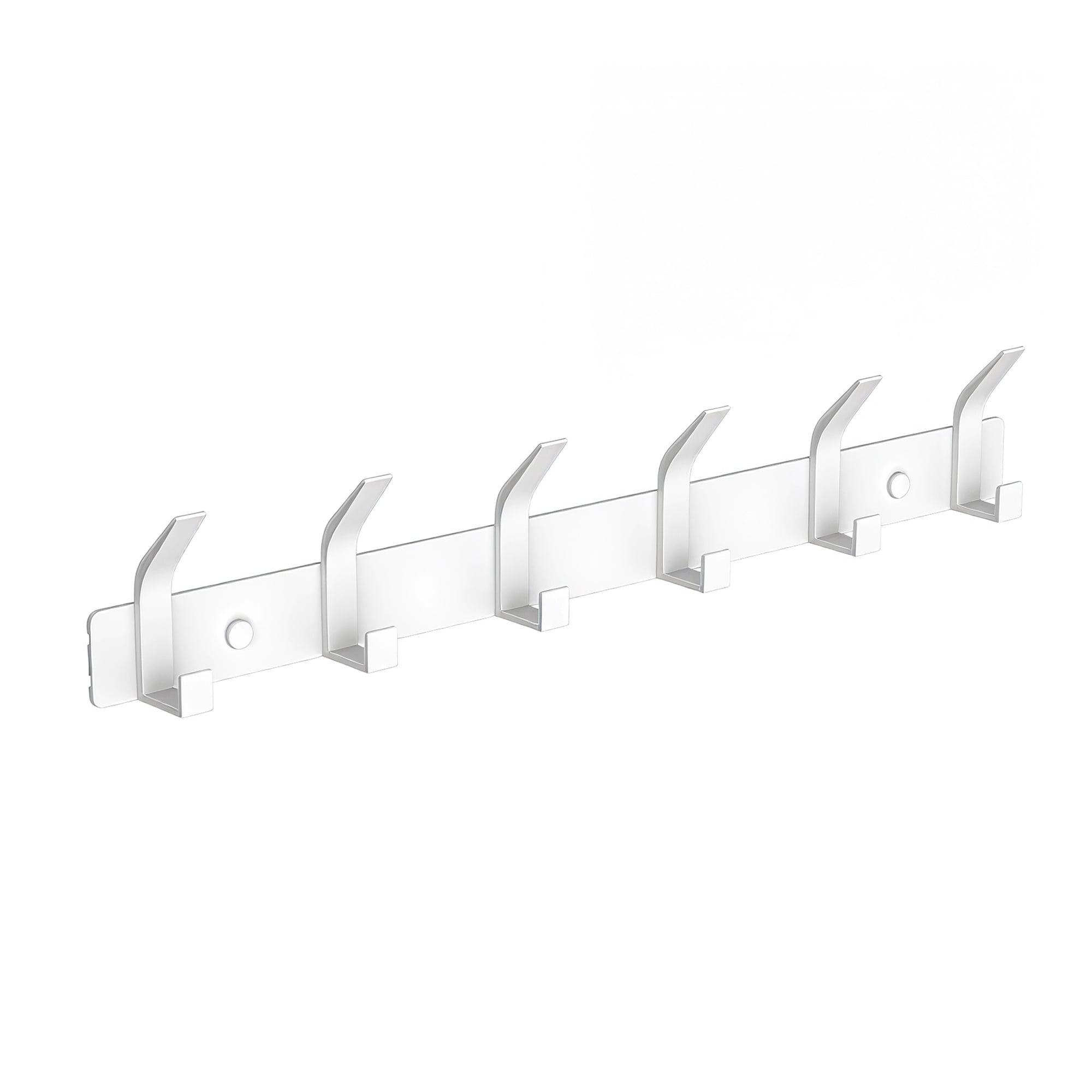 Unique Bargains Coat Rack Wall Mount Metal Hook for Bathroom and Bedroom White 6 Hooks