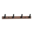 thumbnail image 1 of Unique Bargains Coat Rack Wall Mount Metal Wood Coat Hook for Hanging with 4 Hooks Black, 1 of 7