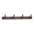 thumbnail image 1 of Unique Bargains Coat Rack Wall Mount Metal Wood Coat Hook for Hanging with 4 Hooks Gray, 1 of 7