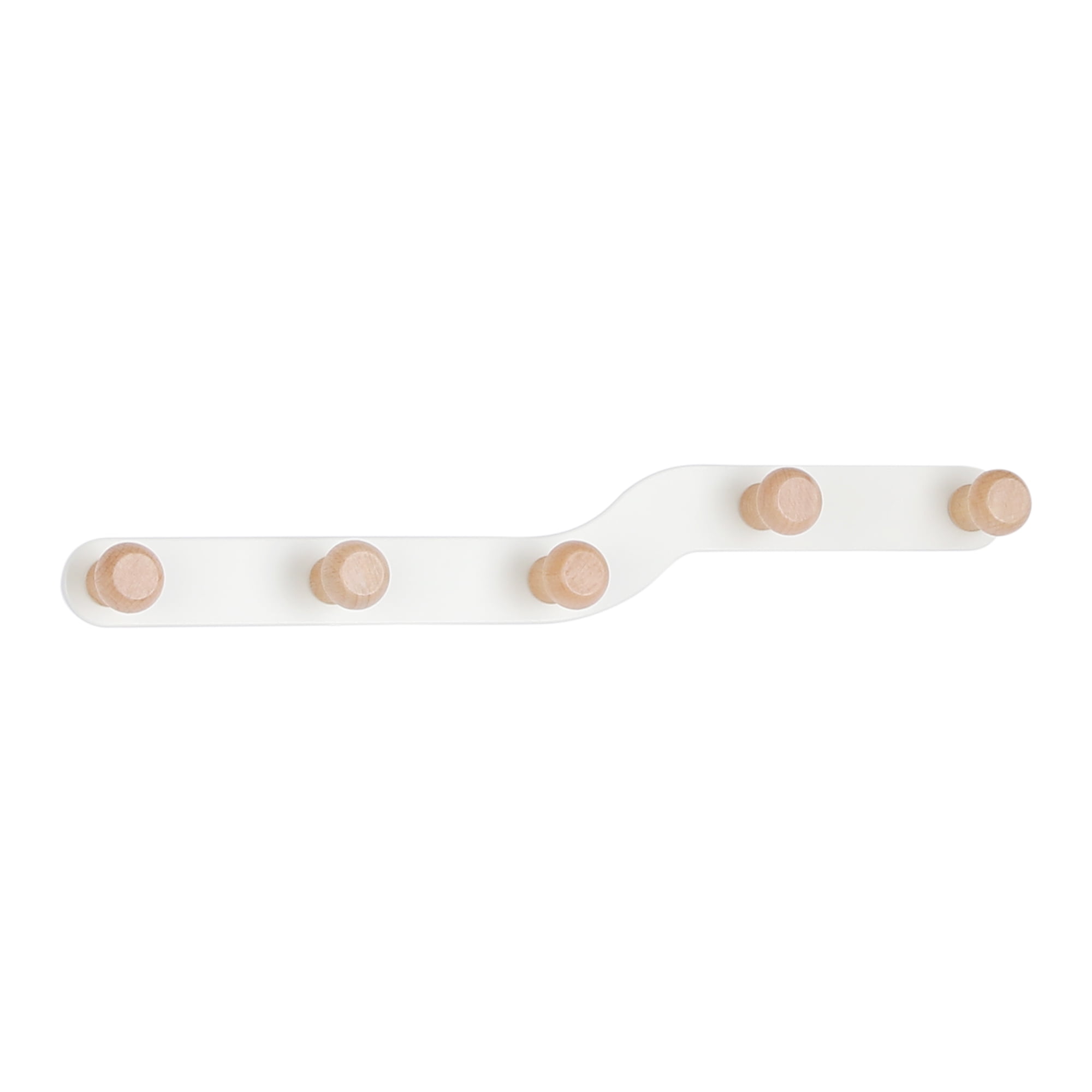 Unique Bargains Coat Rack Wall Mount Metal Wood Coat Hook for Hanging with 5 Hooks White