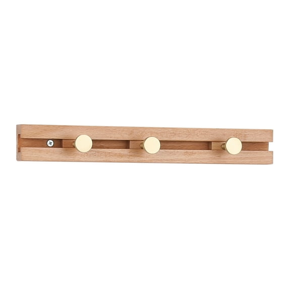 Unique Bargains Coat Rack Wall Mount Wood Coat Hook for Hanging with 3 Hooks Brown