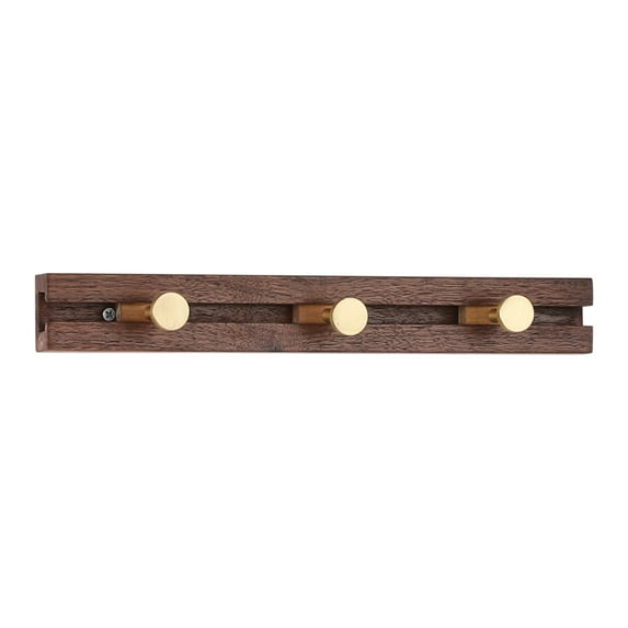 Unique Bargains Coat Rack Wall Mount Wood Coat Hook for Hanging with 3 Hooks Dark Brown