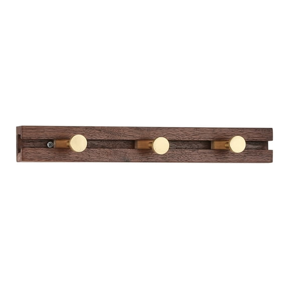 Unique Bargains Coat Rack Wall Mount Wood Coat Hook for Hanging with 3 Hooks Dark Brown
