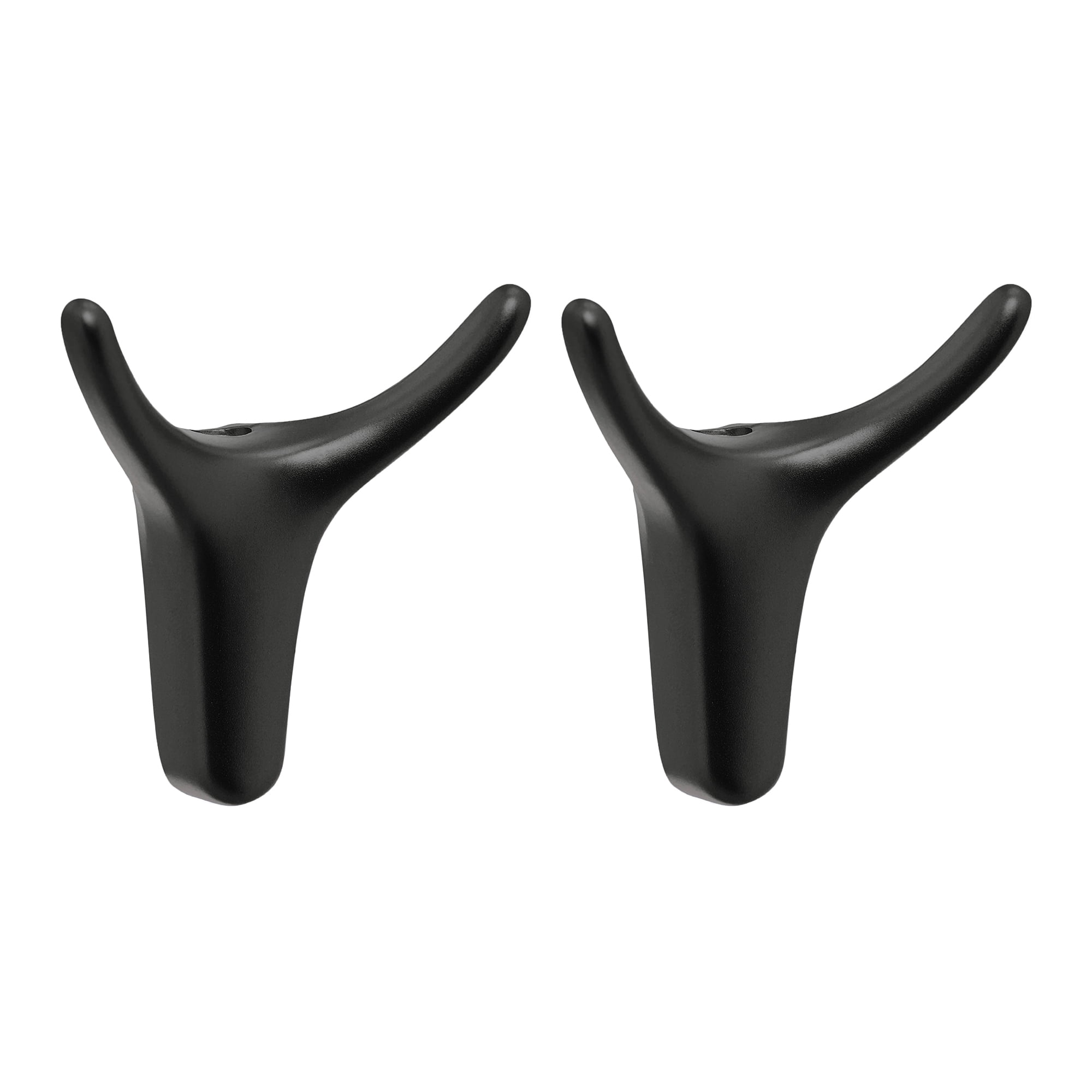 Unique Bargains Coat Rack Wall Mount Zinc 2 Hooks Rack Single Hook for Entryway Black