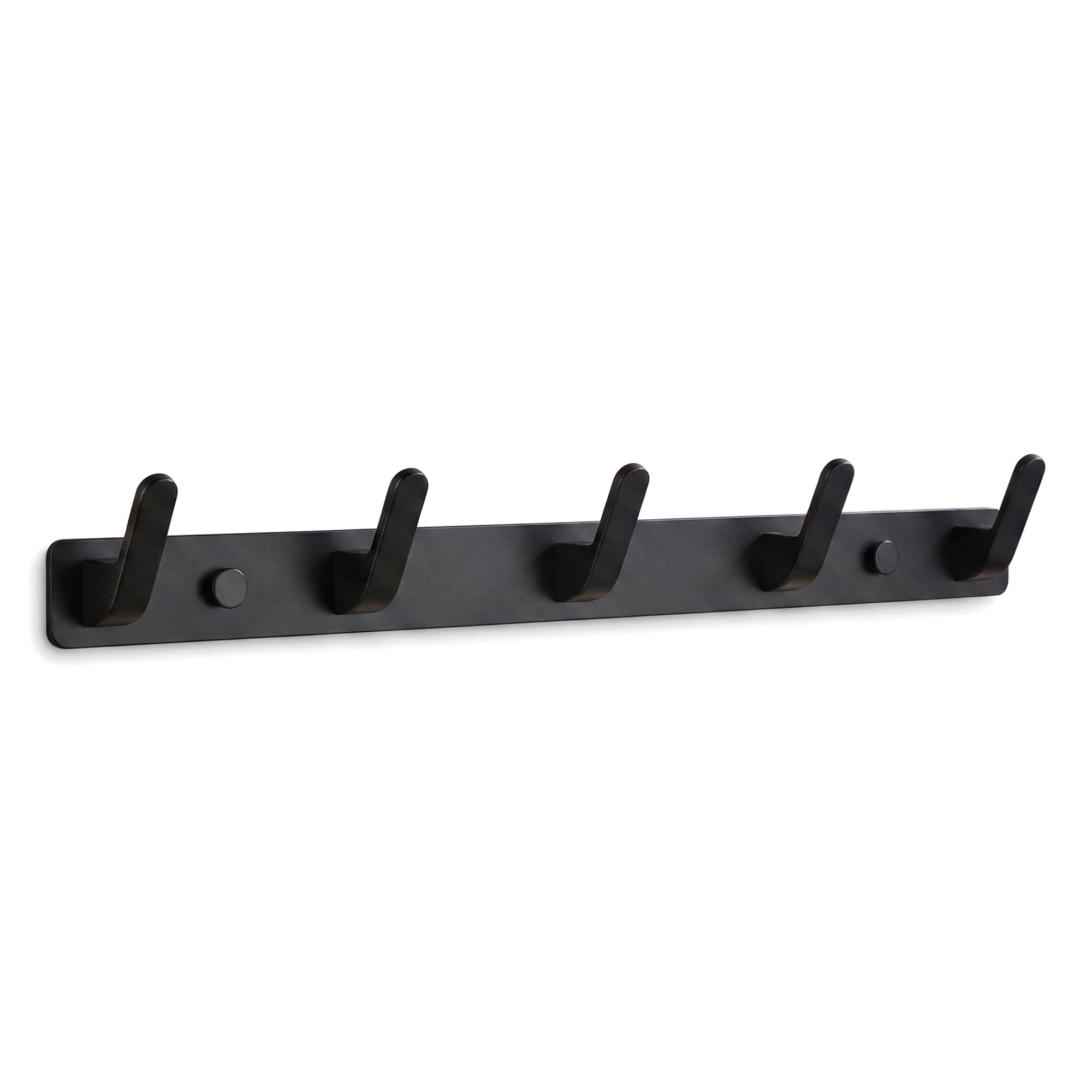 Unique Bargains Coat Rack Wall Mount for Entryway Bathroom Bedroom Black 5 Hooks