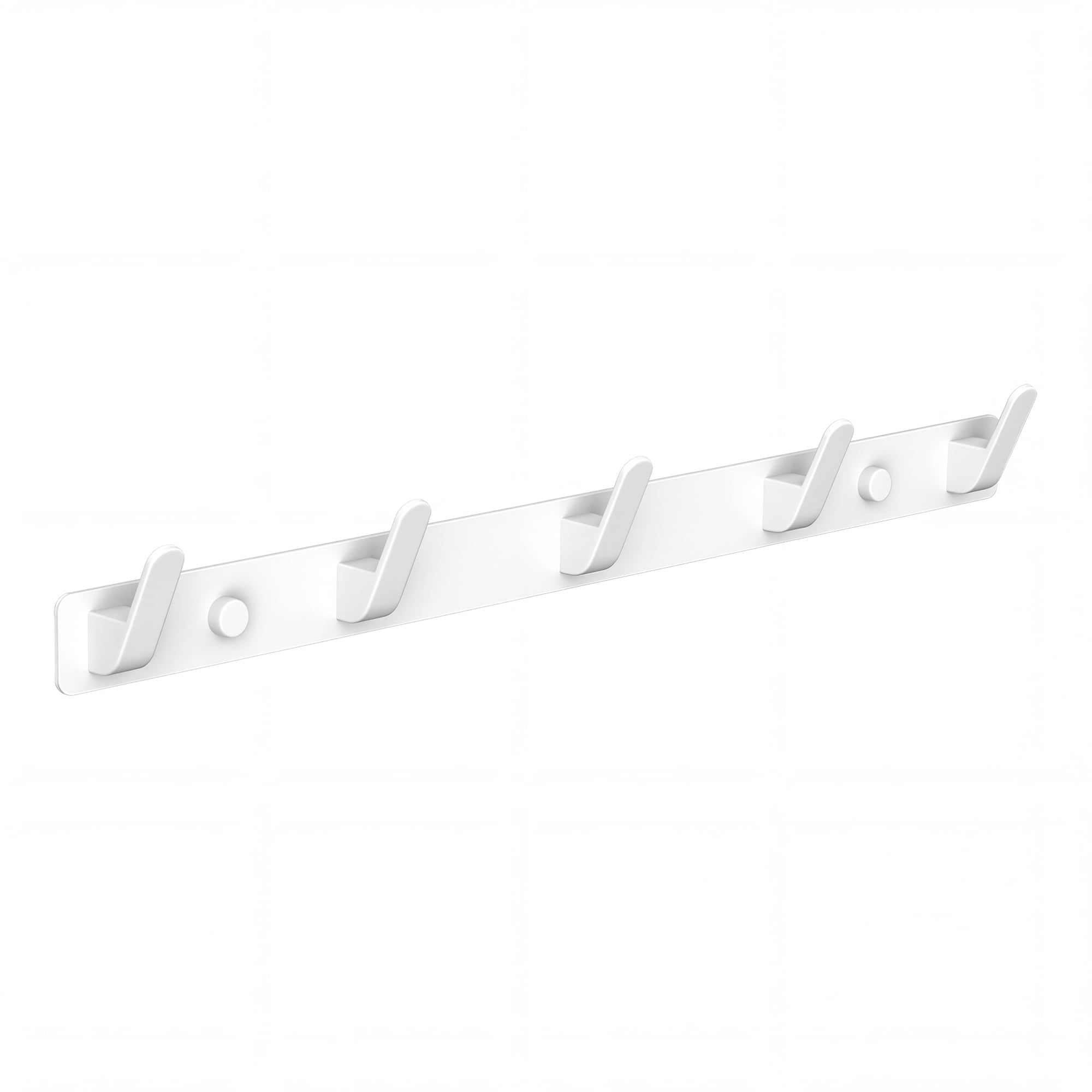 Unique Bargains Coat Rack Wall Mount for Entryway Bathroom Bedroom White 5 Hooks
