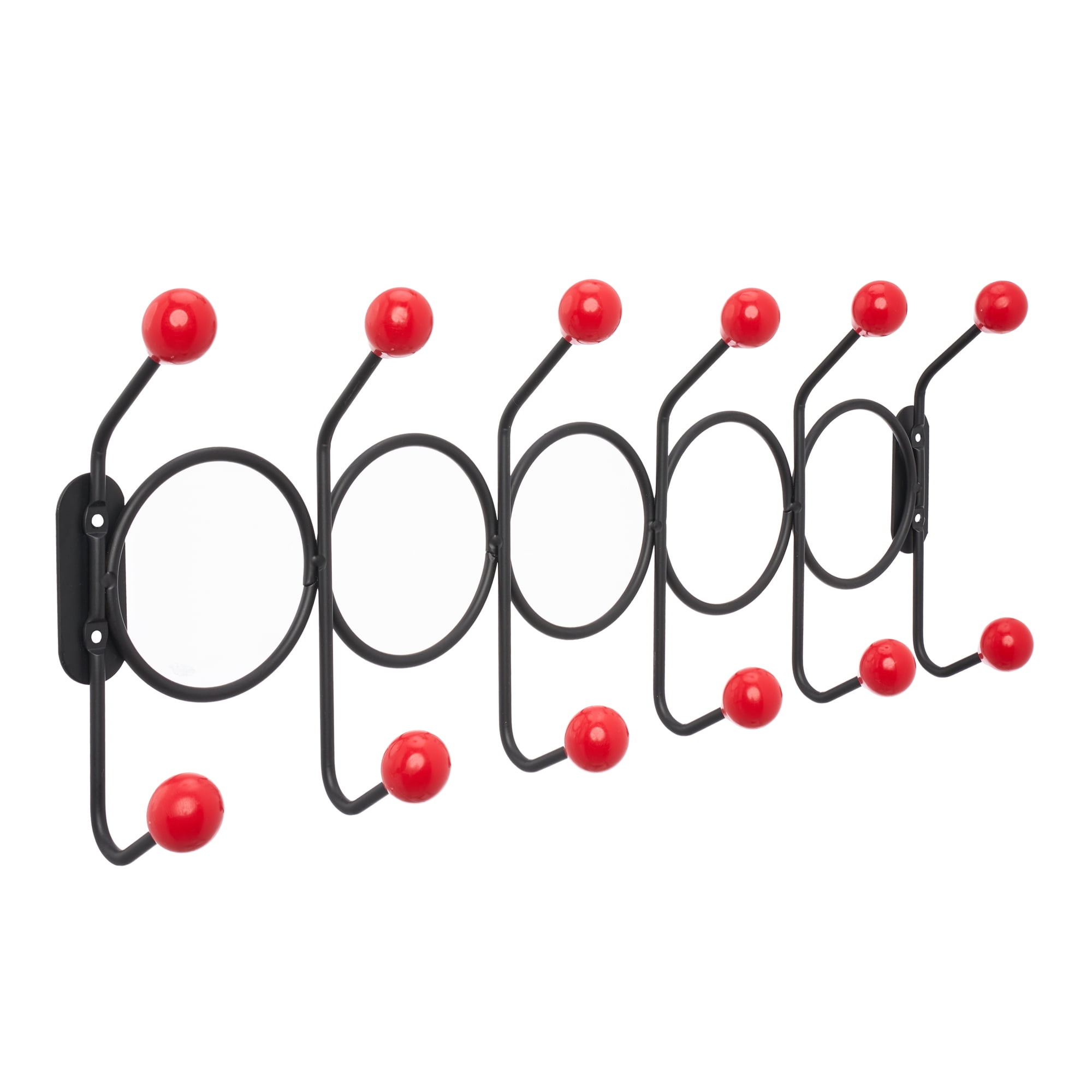 Unique Bargains Coat Rack Wall Mount with 12 Hooks for Entryway Bathroom Black 43.5"x16.5"