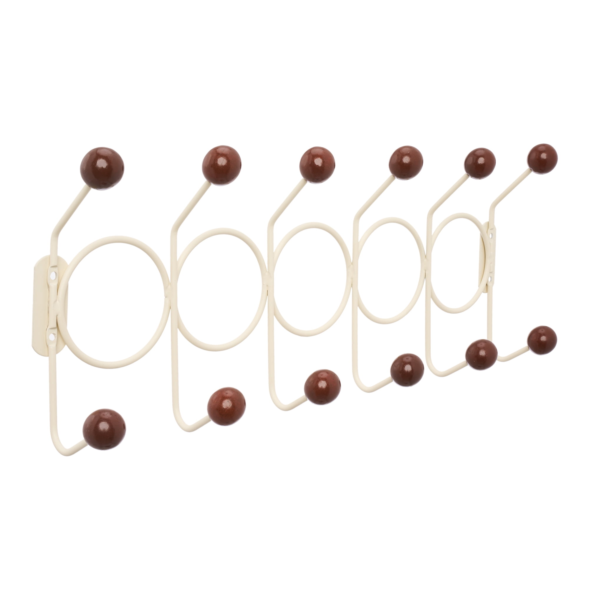 Unique Bargains Coat Rack Wall Mount with 12 Hooks for Entryway Bathroom Brown 43.5"x16.5"